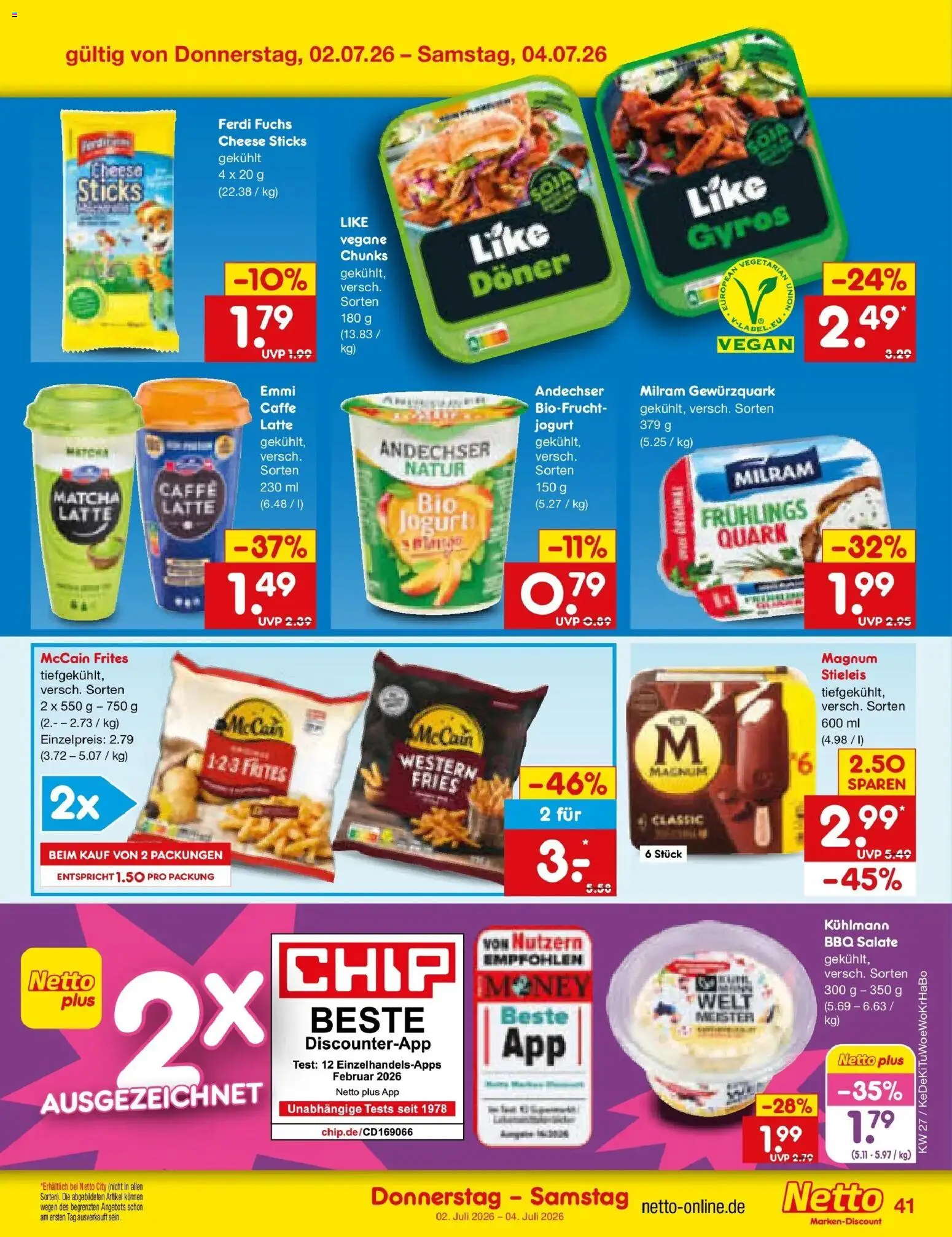 Netto Marken-Discount Prospekt Waiblingen-Bittenfeld – gültig ab 29.06.2026 | Seite: 59 | Produkte: Quark, McCain, Gyros, Milram