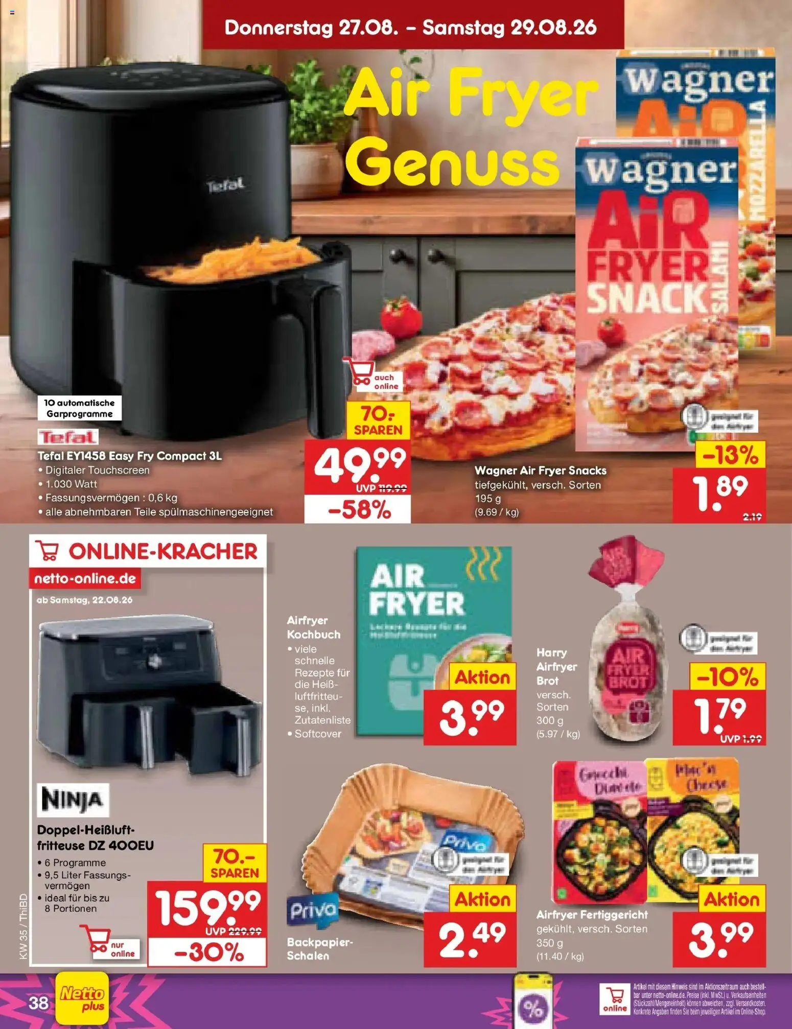 Netto Marken-Discount Prospekt Thiendorf – gültig ab 24.08.2026 | Seite: 52 | Produkte: Mozzarella, Brot, Fritteuse
