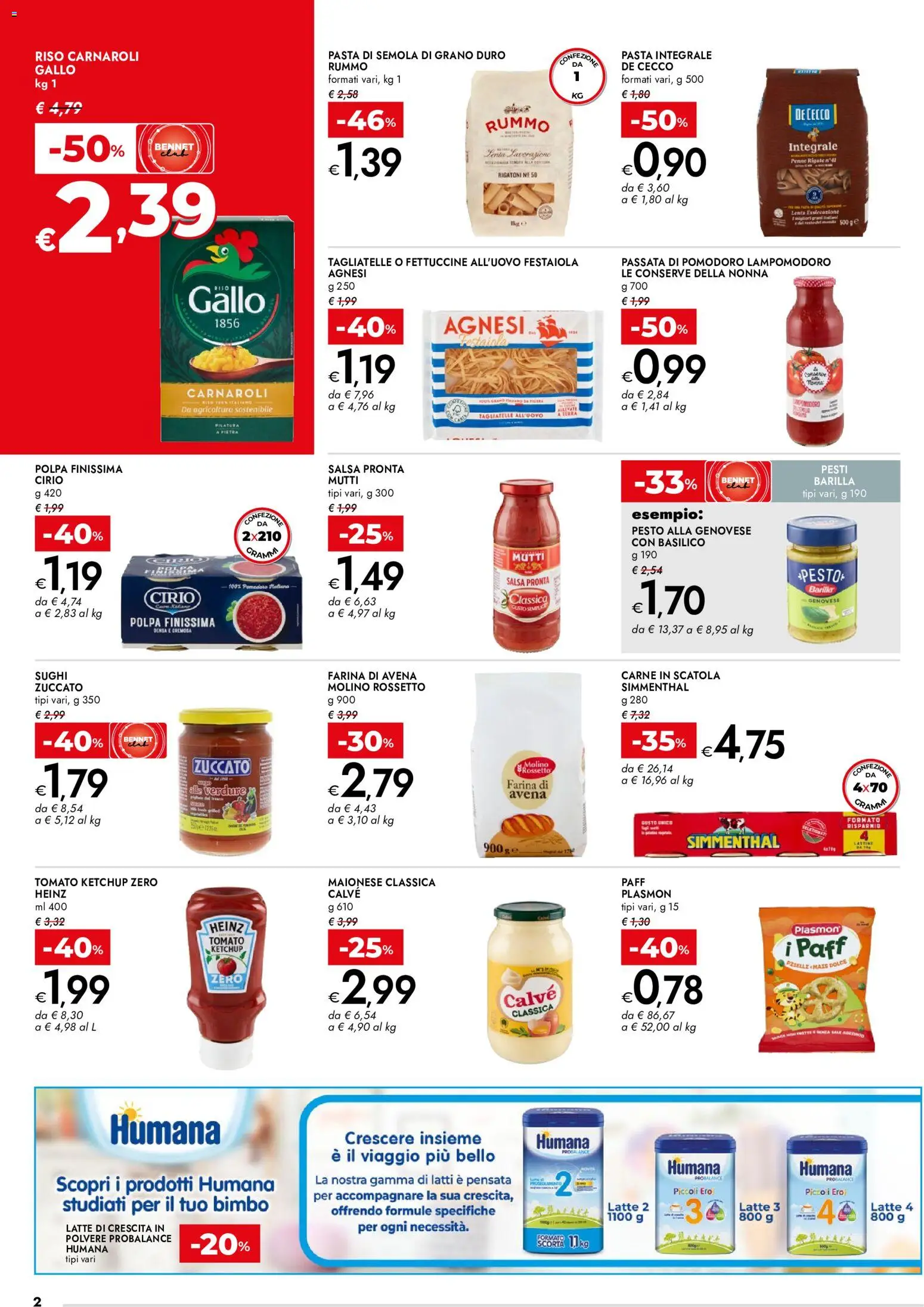 Volantino bennet del 13/08/2026 | Pagina: 2 | Prodotti: Maionese, Barilla, Conserve, Penne