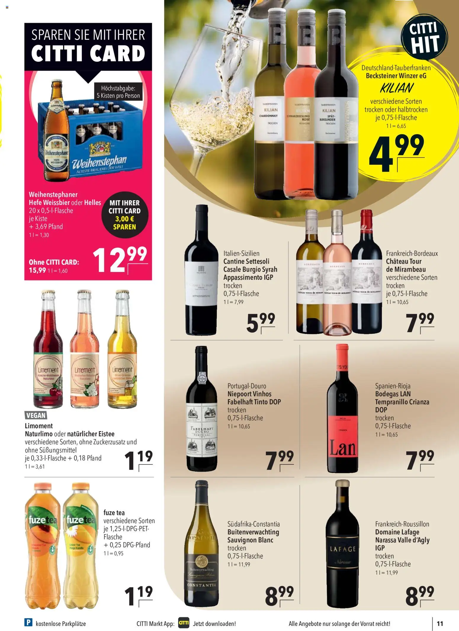 CITTI Markt Prospekt – gültig ab 09.09.2026 | Seite: 11 | Produkte: Fuze tea, Weißbier, Hefe weissbier