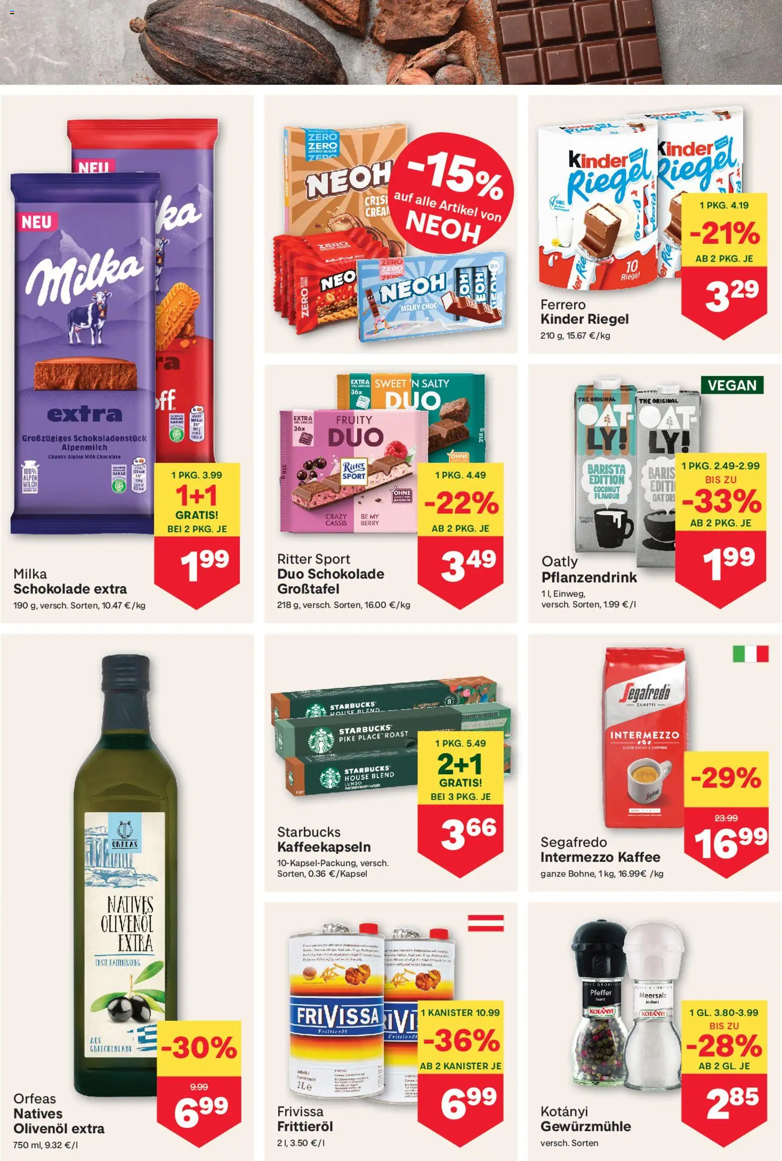 MPREIS Flugblatt gültig ab 17.09.2026 | Seite: 6 | Produkte: Pfeffer, Milch, Kaffee, Schokolade