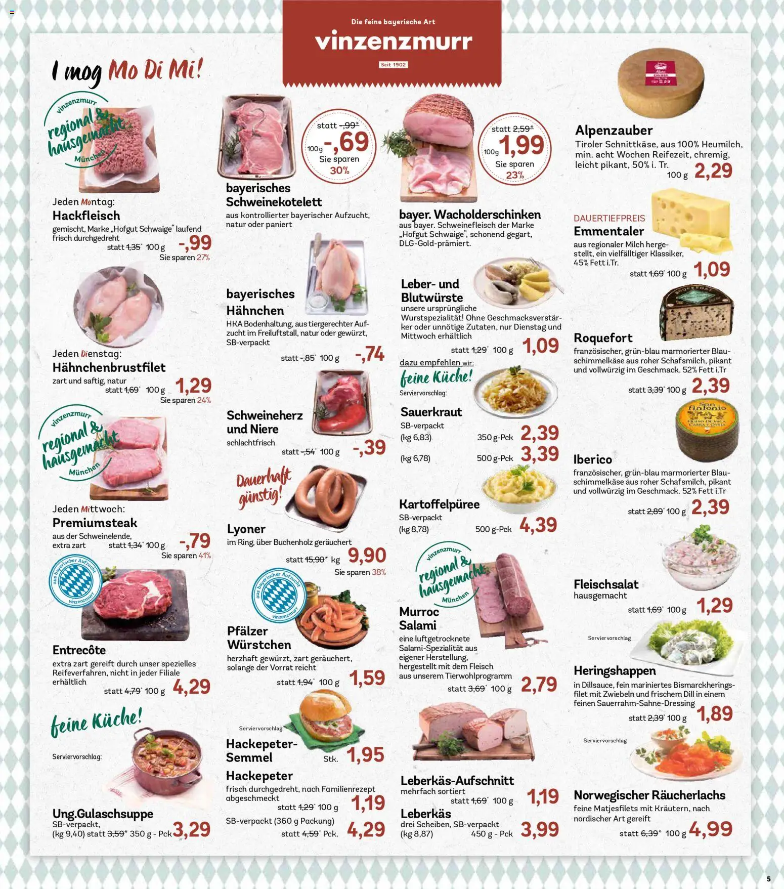 AEZ Prospekt – gültig ab 02.11.2026 | Seite: 5 | Produkte: Hahnchen, Milch, Küche, Salami