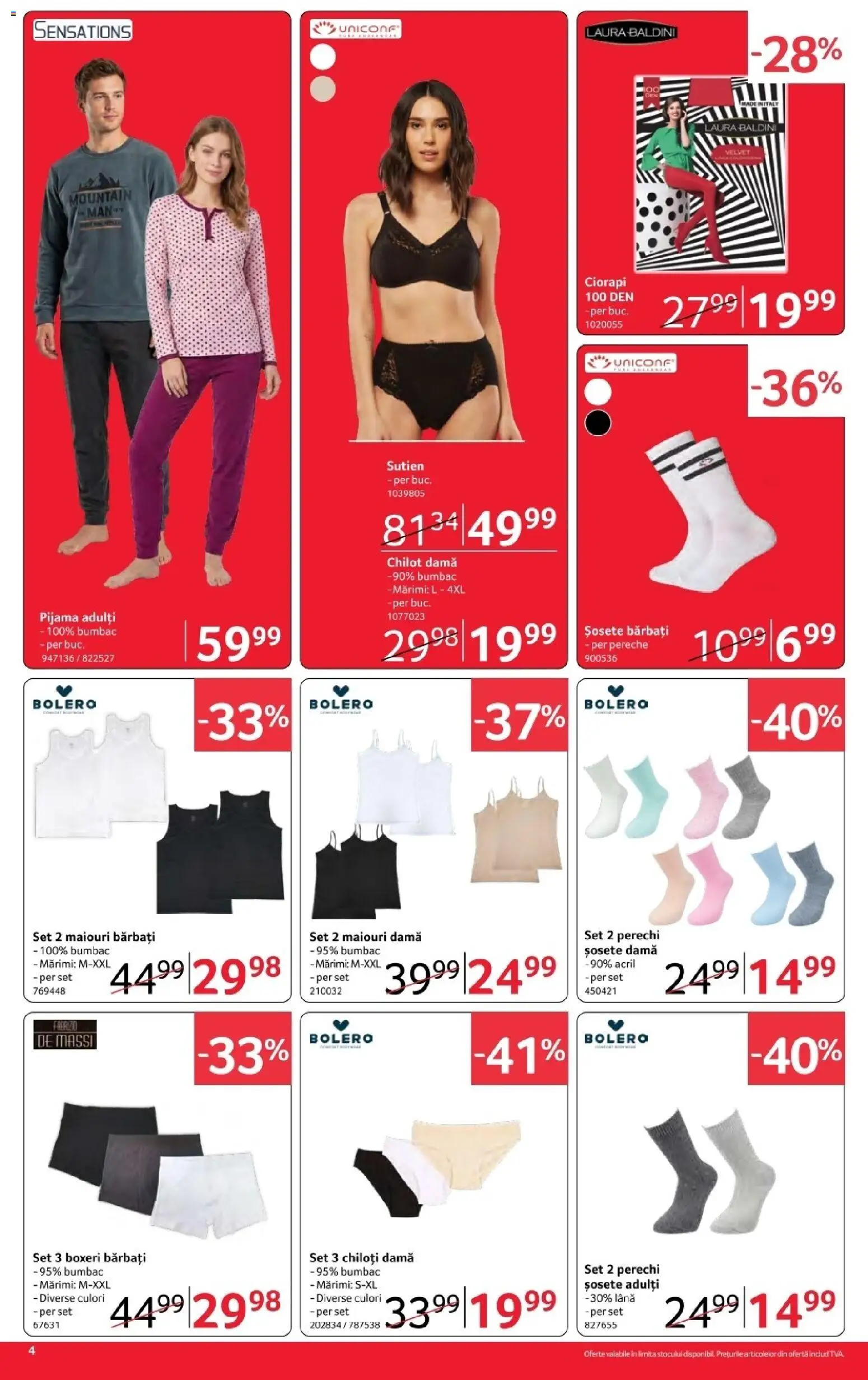 Noul catalog Selgros – valabil de la 30.10.2026 | Pagină: 4 | Produse: Pijamă, Chiloți, Sutien, Șosete