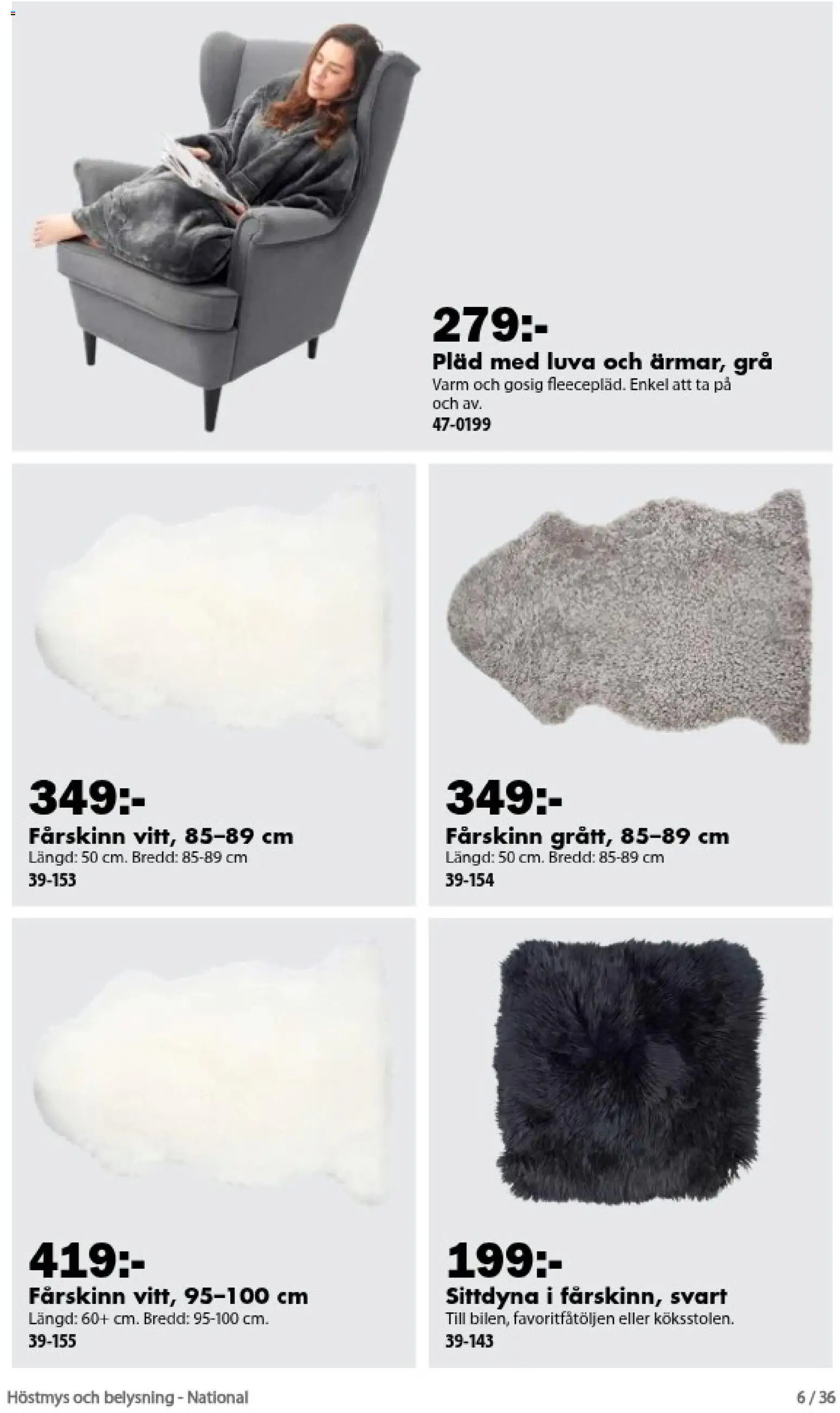 Biltema reklamblad aktuell från 01/09/2026 | Sida: 6 | Produkter: Pläd, Belysning
