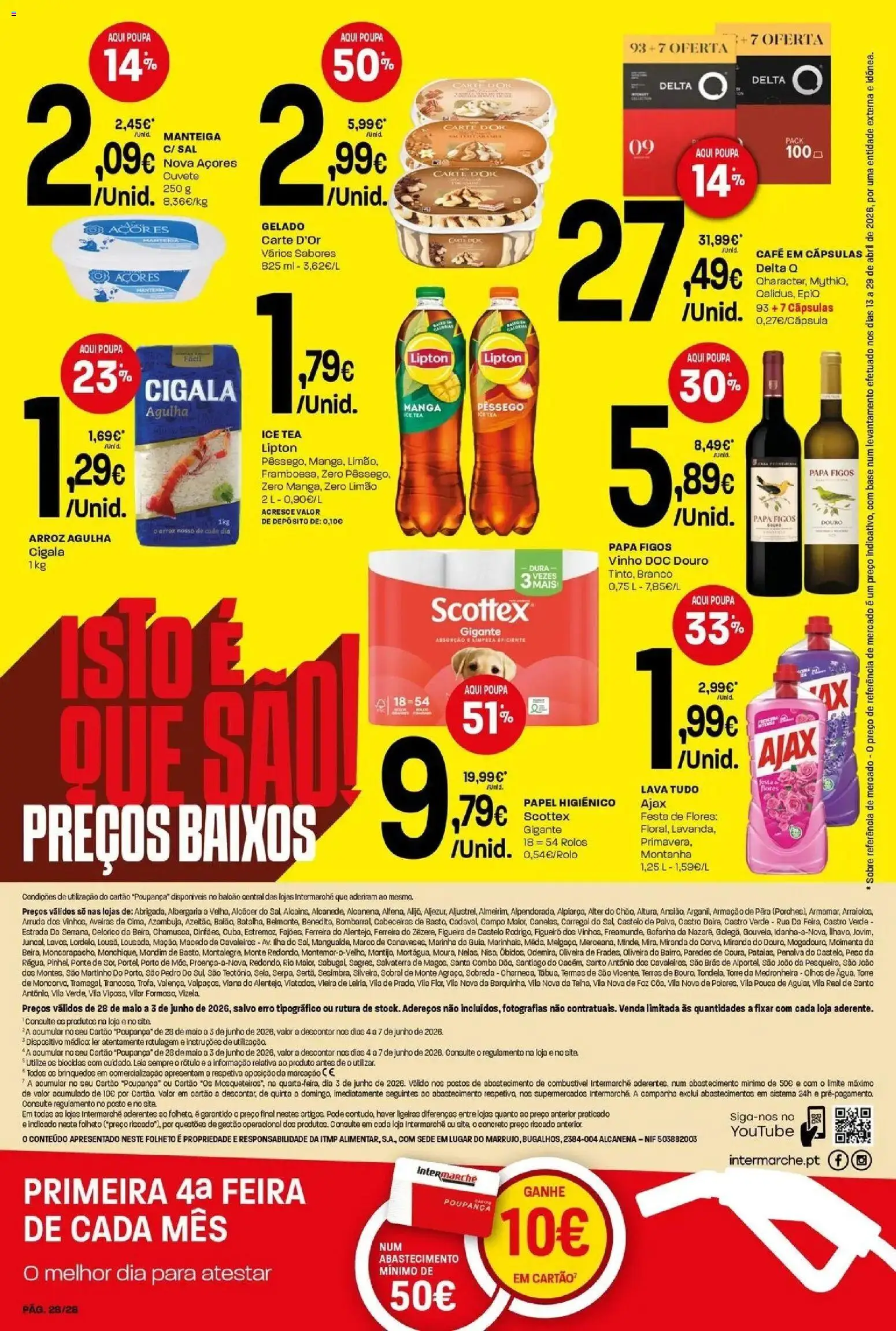 Intermarché - Isto é que são preços BAIXOS │ válido de 28.05.2026 | Página: 28 | Produtos: Flores, Delta q, Sal, Café