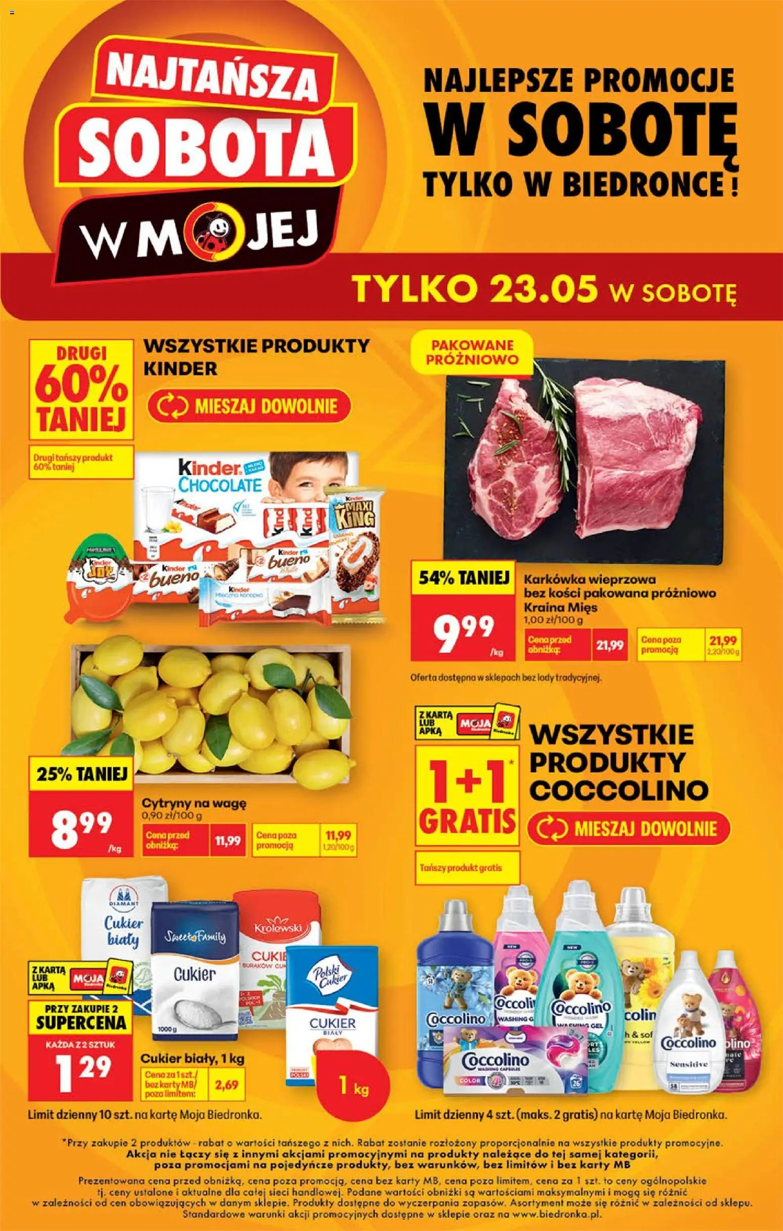 Biedronka gazetka - Najtańsza sobota od 23.05.2026 | Strona: 1