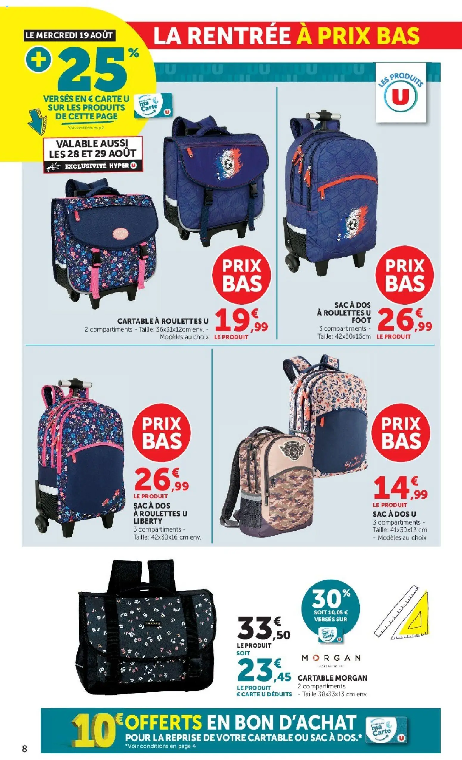{H1} | Page: 8 | Produits: Sac, Cartable, Cartable à roulettes, Sac à dos