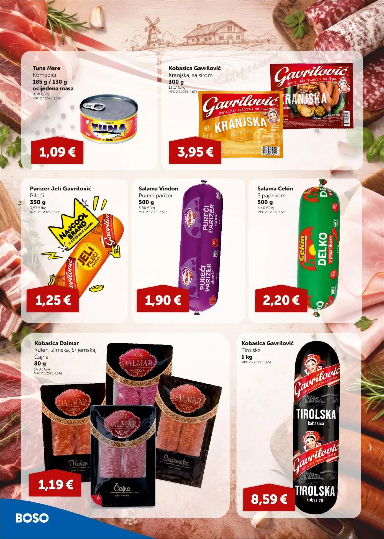 Boso katalog | vrijedi od 16.07.2026 | Stranica: 4 | Proizvodi: Salama, Kobasica, Kulen, Tuna