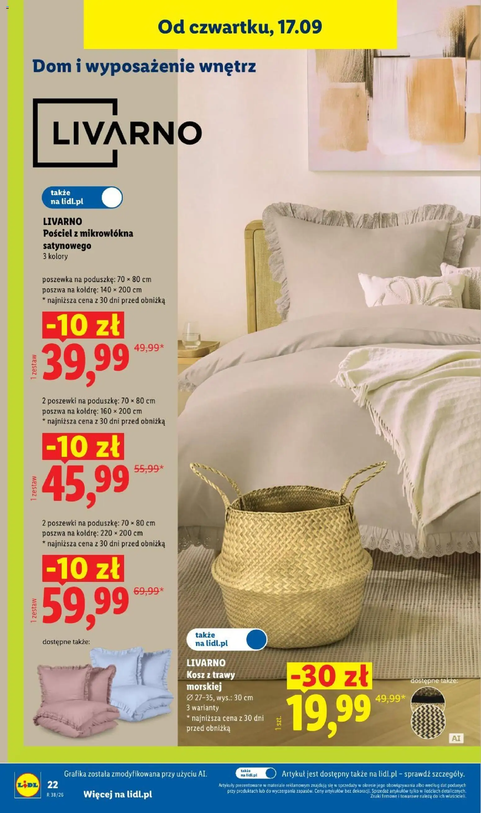Lidl Katalog od 14.09.2026 | Strona: 26 | Produkty: Pościel, Trawy, Kosz