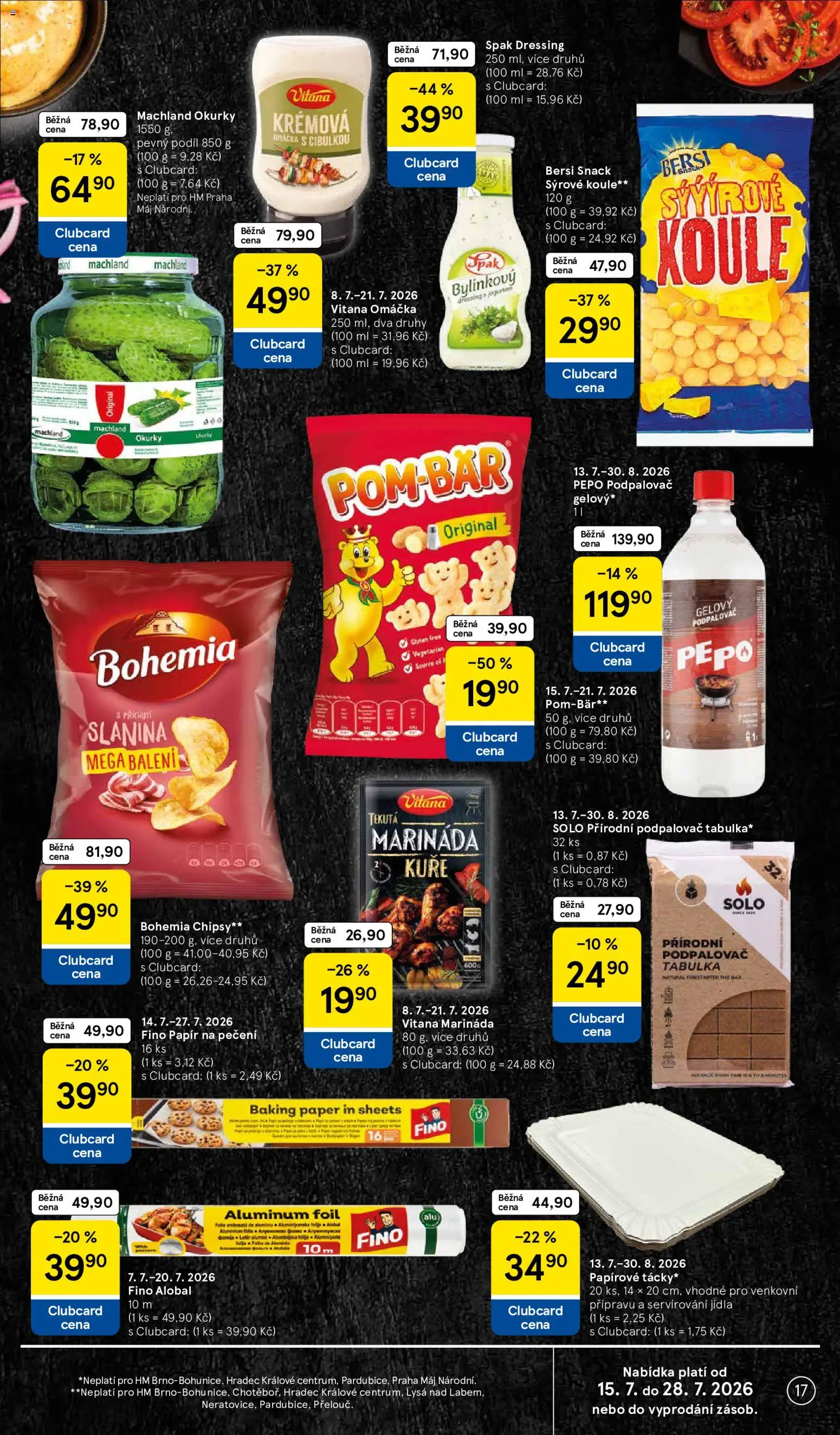 Tesco leták - Hypermarket od 15.07.2026 | Strana: 17 | Produkty: Sýrové koule, Pepo podpalovač, Tablet, Chipsy