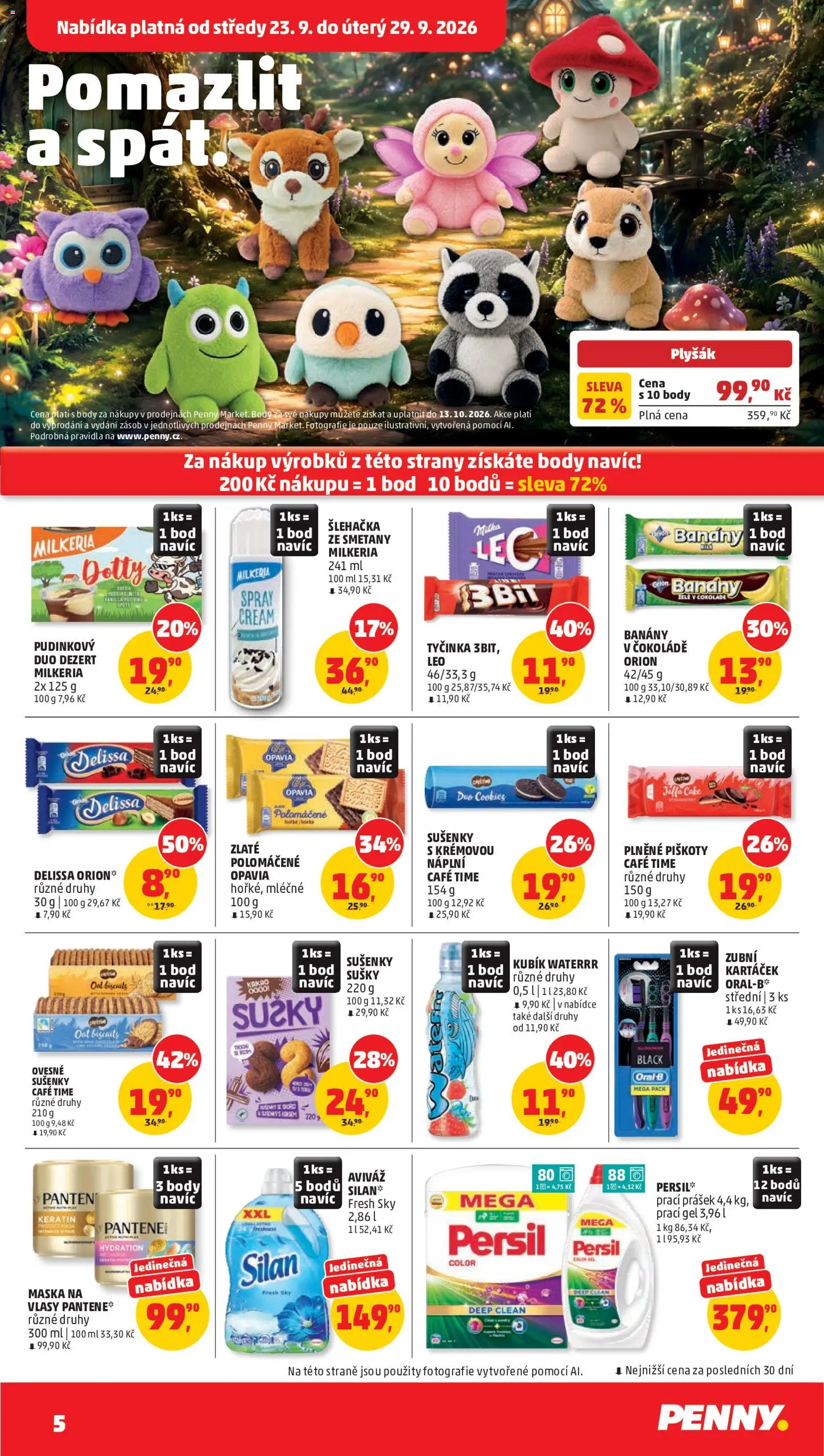 Penny Market leták od 23.09.2026 | Strana: 5 | Produkty: Prací gel, Banán, Prací Prášek, Body