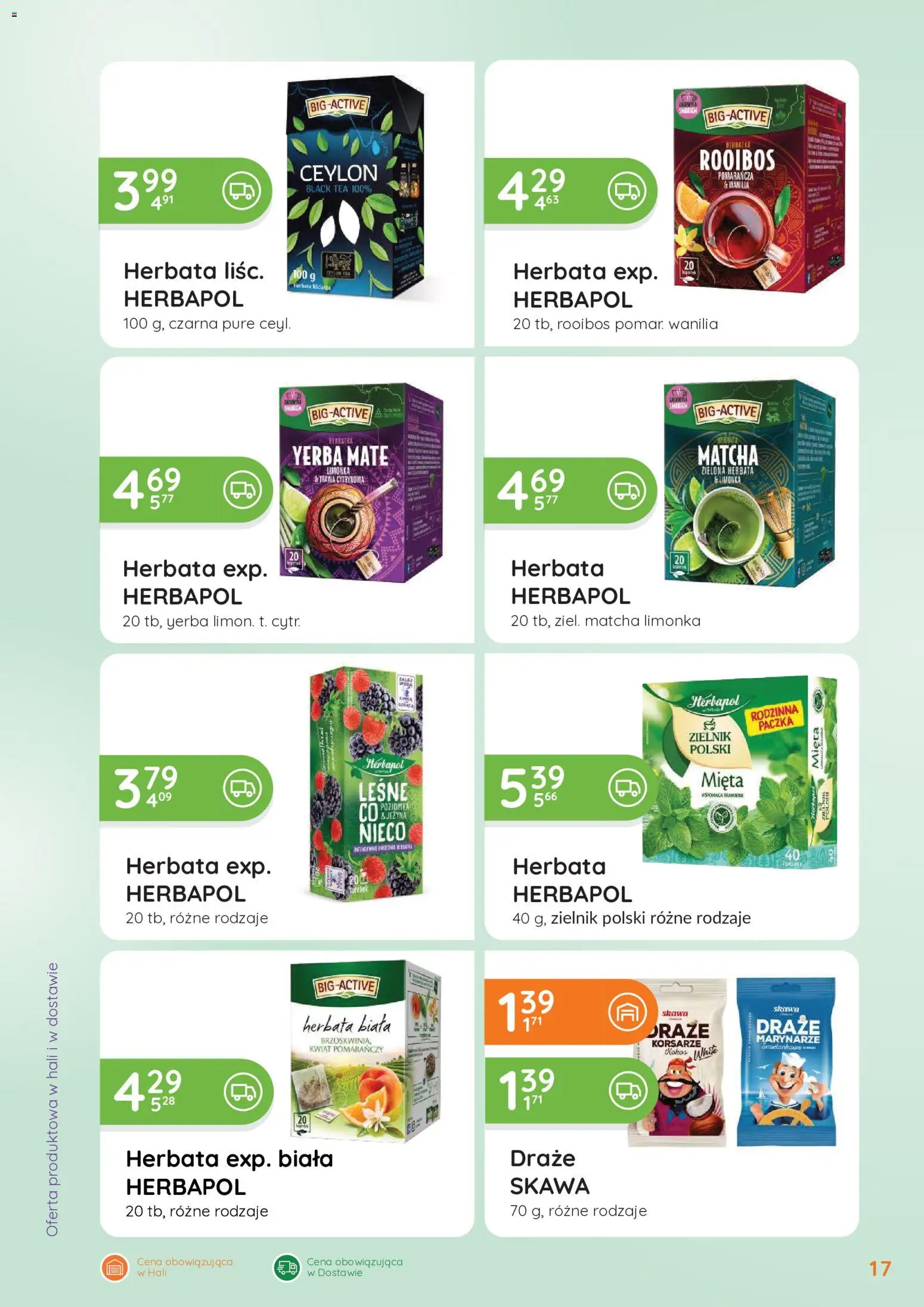 Eurocash gazetka - Oferta Handlowa od 24.08.2026 | Strona: 17 | Produkty: Zielona herbata, Matcha, Wanilia, Yerba mate