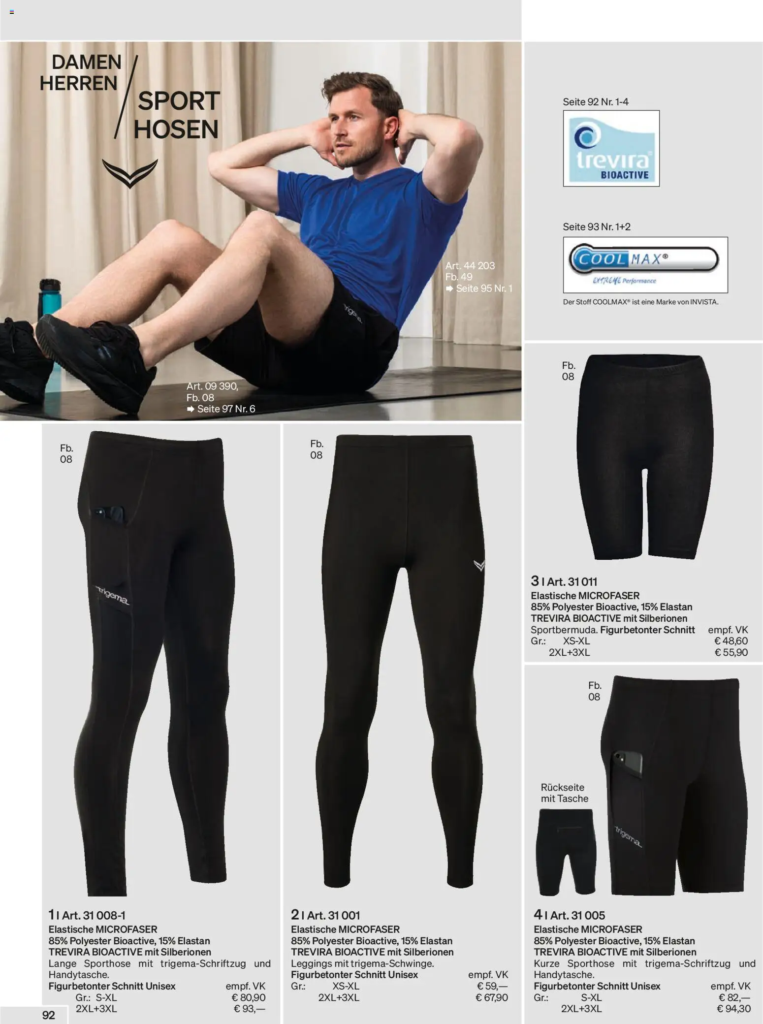 Trigema Prospekt – gültig ab 01.09.2026 | Seite: 93 | Produkte: Tasche, Sporthose, Leggings