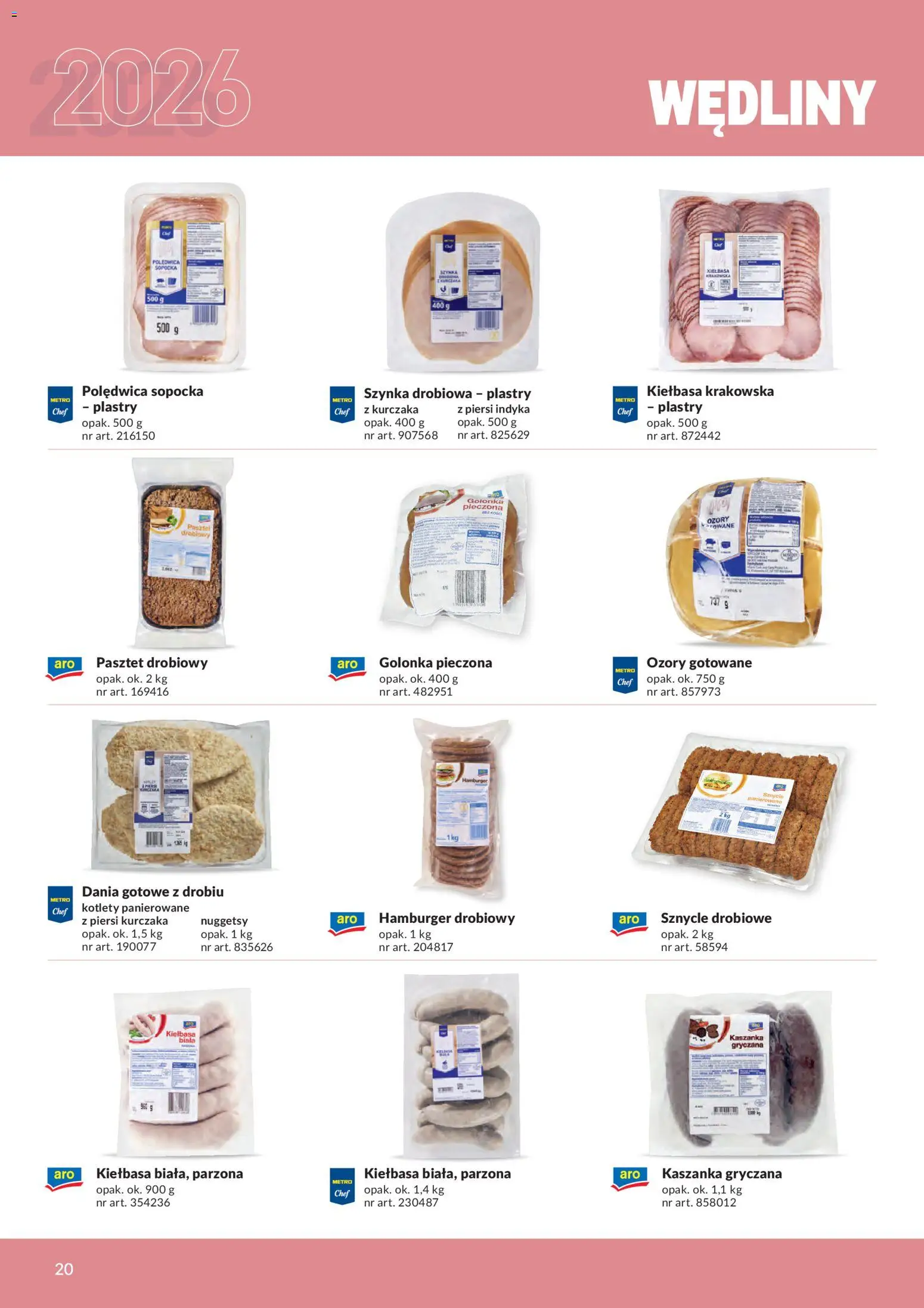 Makro gazetka - Produktów marek własnych dla profesjonalnej Gastronomii od 01.03.2026 | Strona: 20 | Produkty: Golonka, Hamburger, Kaszanka, Golonka pieczona
