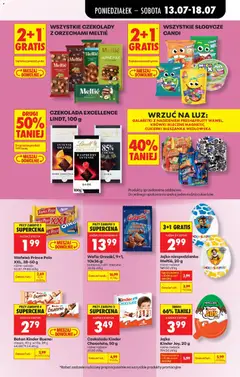 Pogląd oferty "Wafelki Prince Polo XXL, 38-50 g, Wafelki Prince Polo XXL, 38-50 g" - ważna od 13.07.2026 | Strona: 65 | Produkty: Słodycze, Wafle, Kinder Bueno, Czekolada