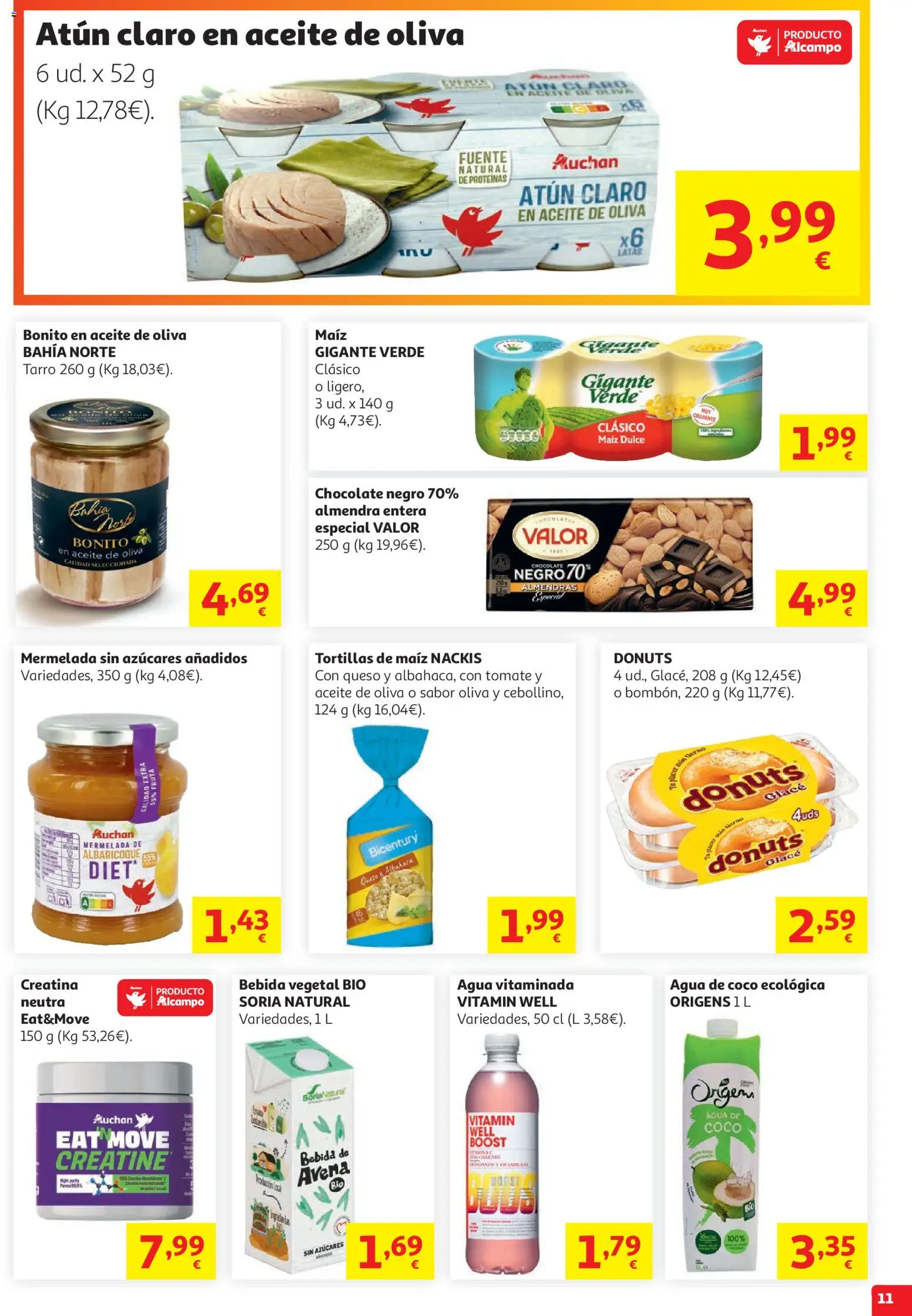 Alcampo Superstore Nacional │ válido desde el 19.05.2026 | Página: 11 | Productos: Aceite, Τυρόπιτα, Αποφλοιωτής σκόρδου, Atún claro