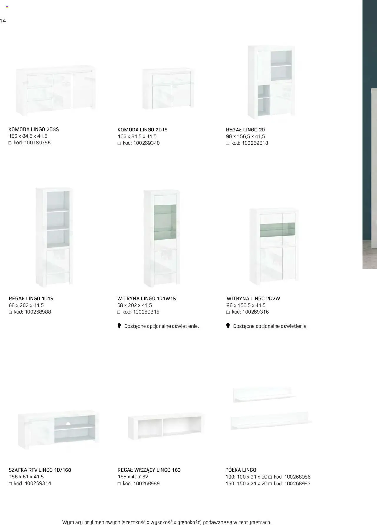 Komfort Gazetka - Katalog Meble od 01.09.2024 | Strona: 14 | Produkty: Komoda, Półka, Witryna, Regał