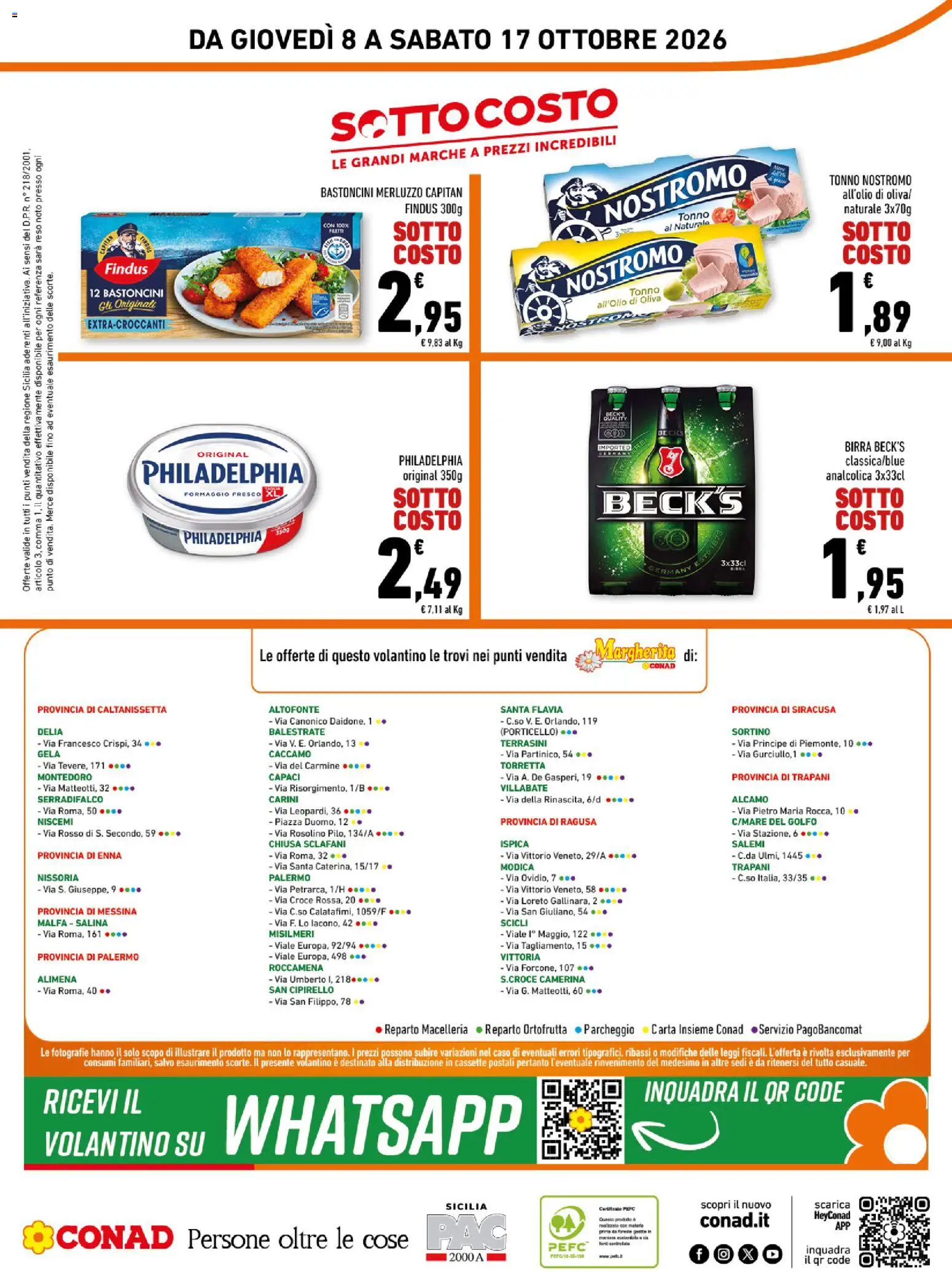 Volantino Conad del 08/10/2026 | Pagina: 16 | Prodotti: Birra Beck's, Birra, Formaggio, Tonno