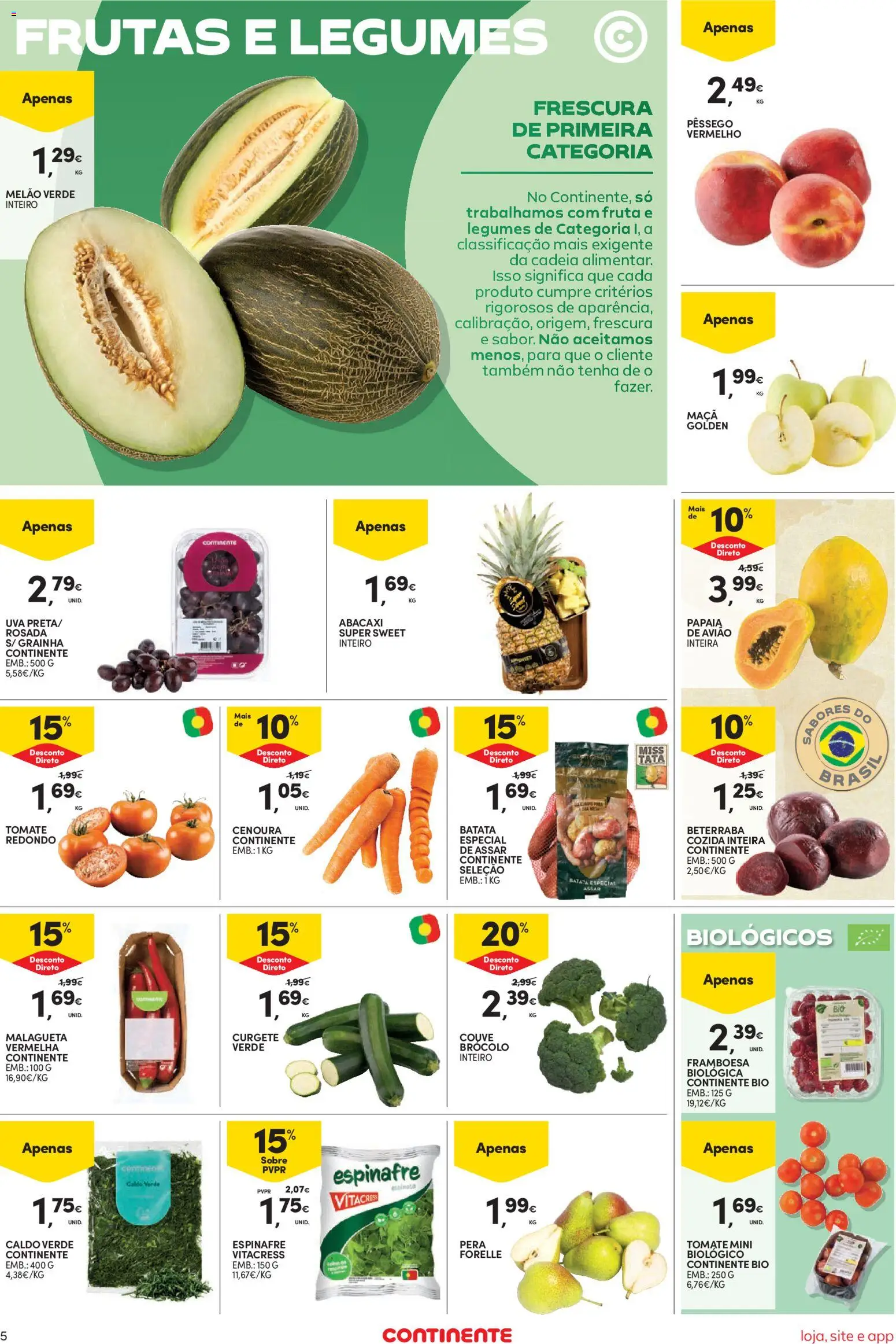 Continente Semanal Continente Bom Dia │ válido de 23/06/2026 | Página: 7 | Produtos: Beterraba, Maça, Tomate, Cenoura