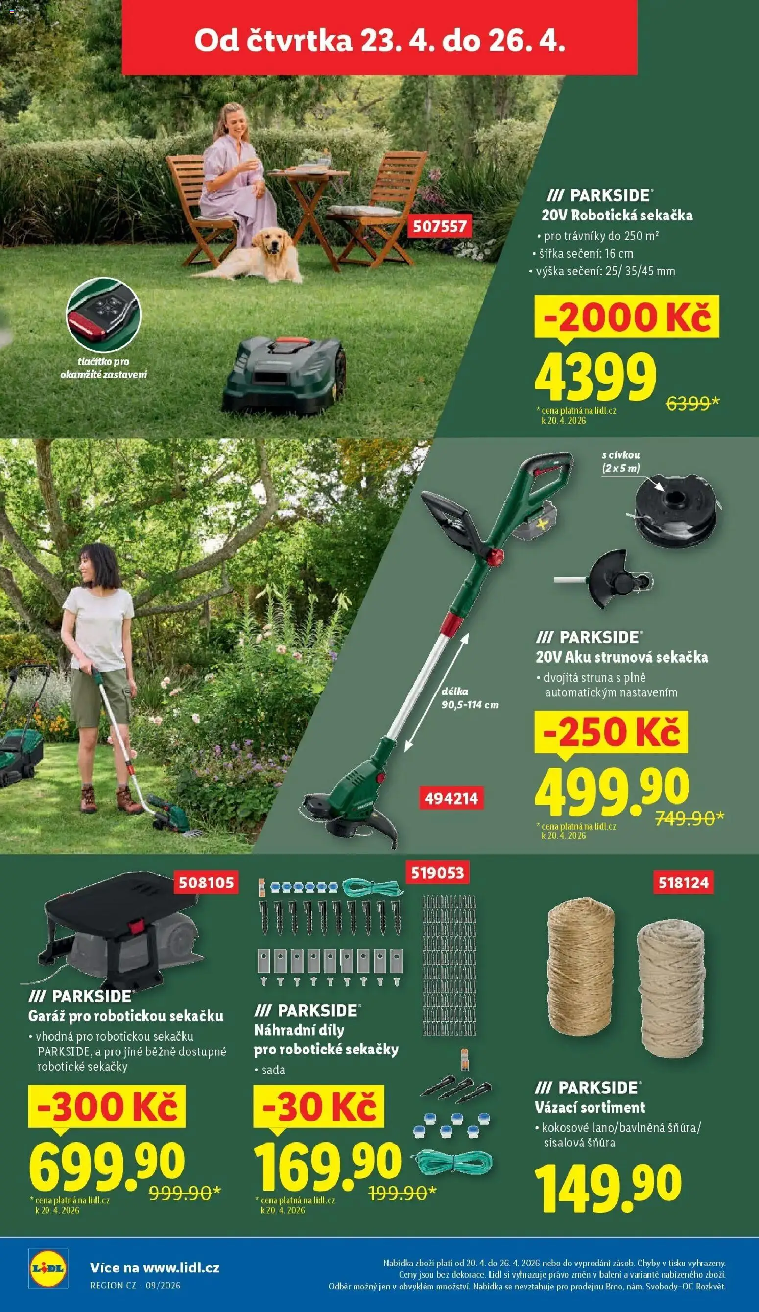 Lidl leták - Zahradní brožura od 13.04.2026 | Strana: 16 | Produkty: Parkside, Strunová sekačka, Aku strunová sekačka, Sekačka