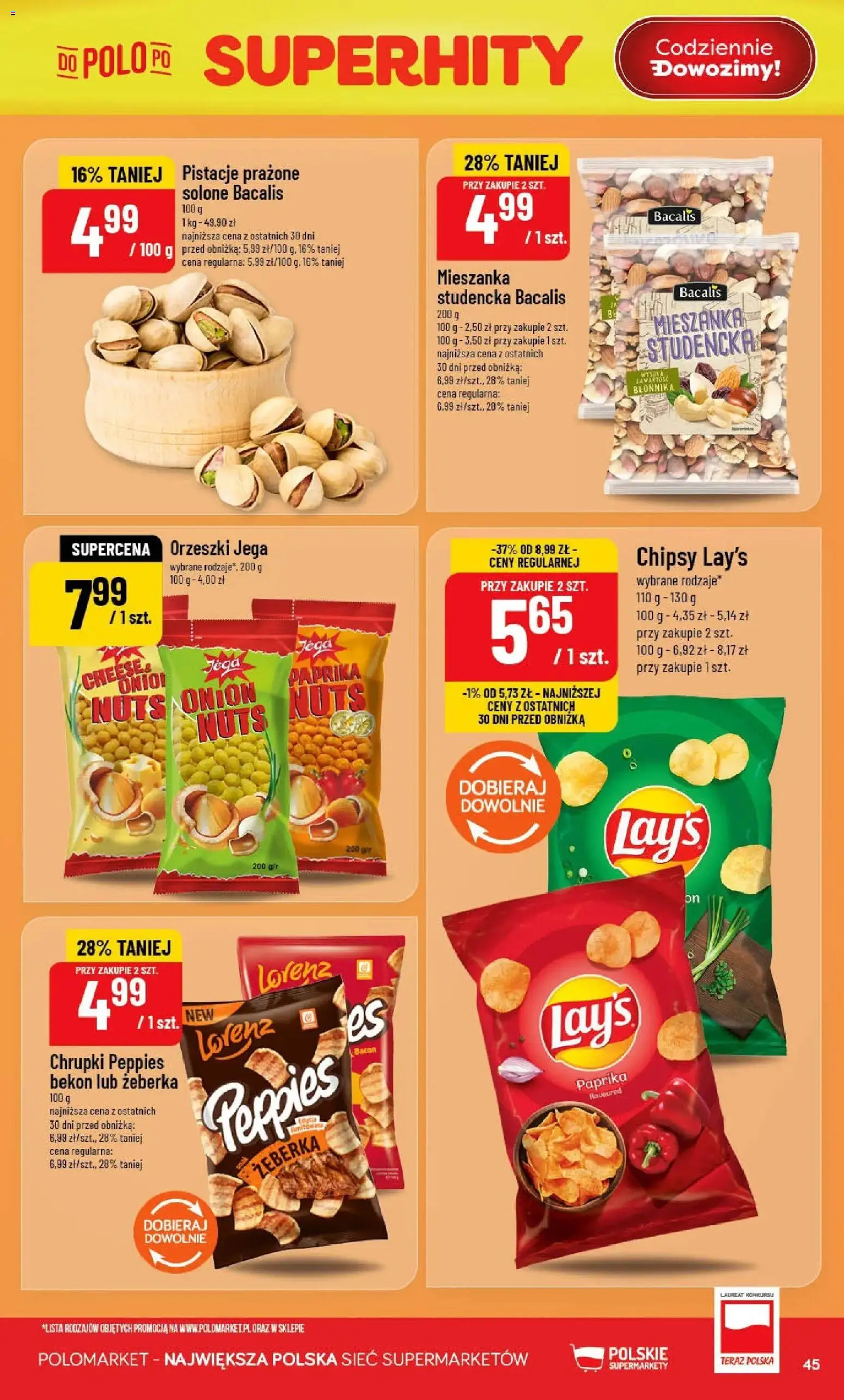 POLOmarket gazetka od 22.04.2026 | Strona: 45 | Produkty: Chipsy, Chrupki, Bekon