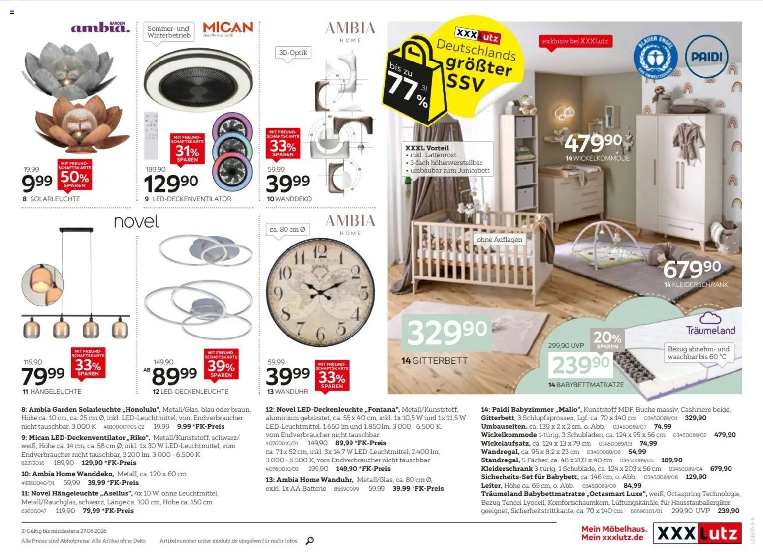XXXLutz Prospekt – gültig ab 06.06.2026 | Seite: 27 | Produkte: Kleiderschrank, Lattenrost, Batterie, Solarleuchte