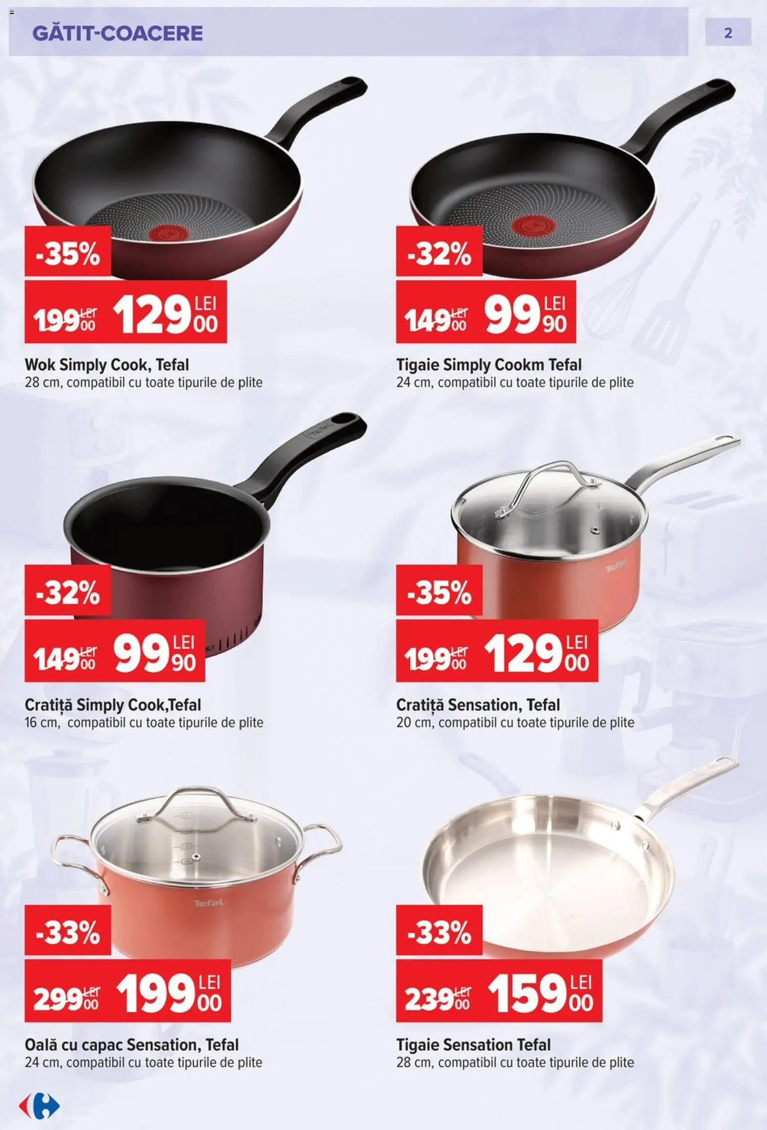 Noul catalog Carrefour – valabil de la 23.09.2026 | Pagină: 2 | Produse: Tigaie, Cratiță, Oală
