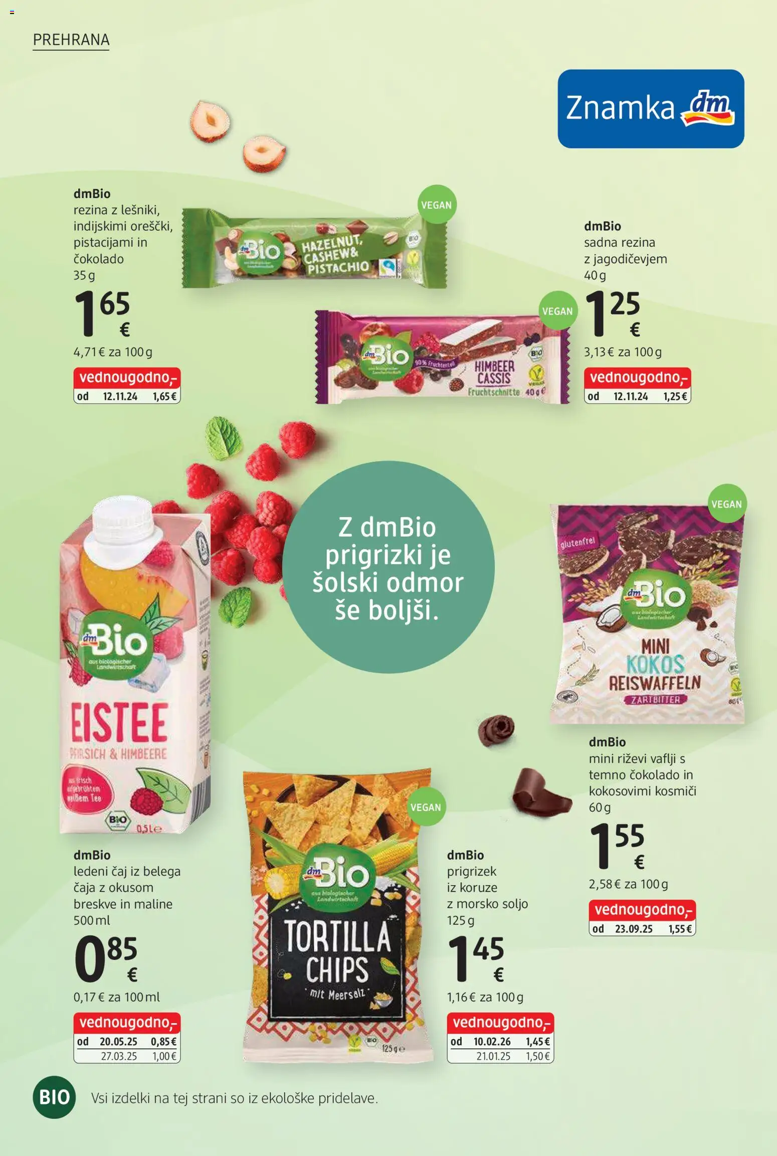 Novi DM Drogerie Markt katalog ponudbe – veljaven od 01.09.2026 | Stran: 22 | Izdelki: Vaflji, Prigrizki, Maline, Kosmici