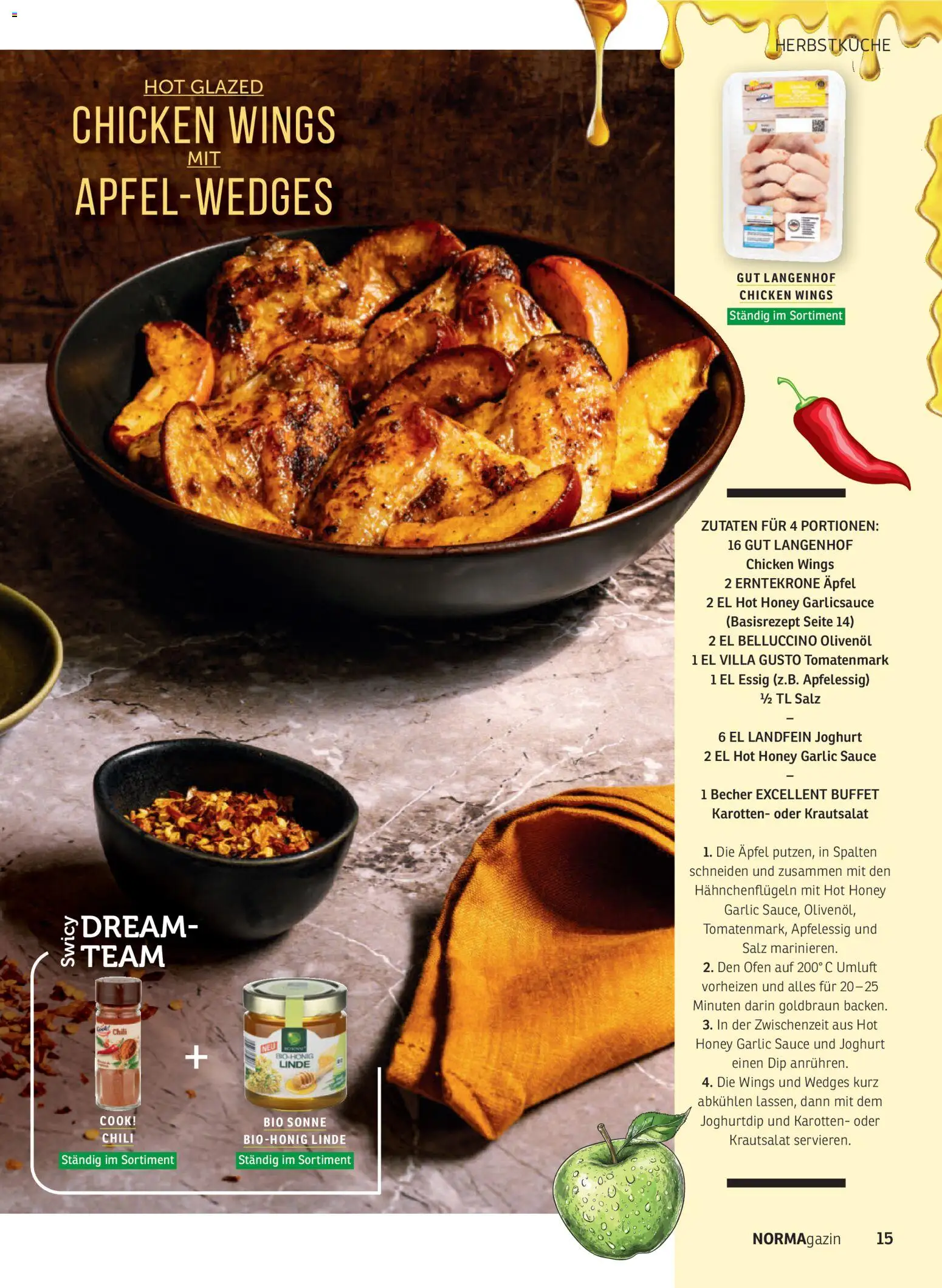 Norma NORMAgazin September/Oktober 2026 – gültig ab 01.09.2026 | Seite: 15 | Produkte: Joghurt, Essig, Äpfel, Salz