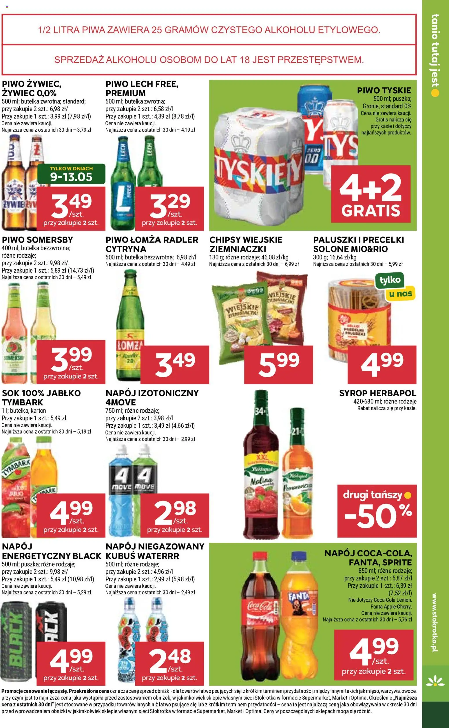 Stokrotka gazetka - Market od 07.05.2026 | Strona: 34 | Produkty: Chipsy, Piwo Somersby, Tyskie, Sok