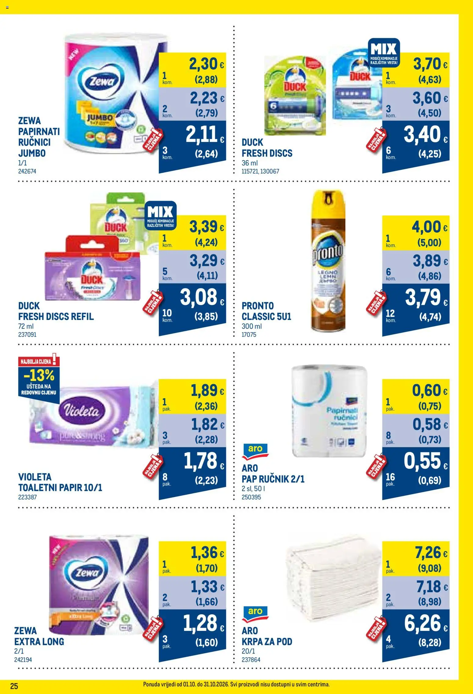 Metro katalog | vrijedi od 01.10.2026 | Stranica: 25 | Proizvodi: Krpa, Ručnik, Zewa, Violeta