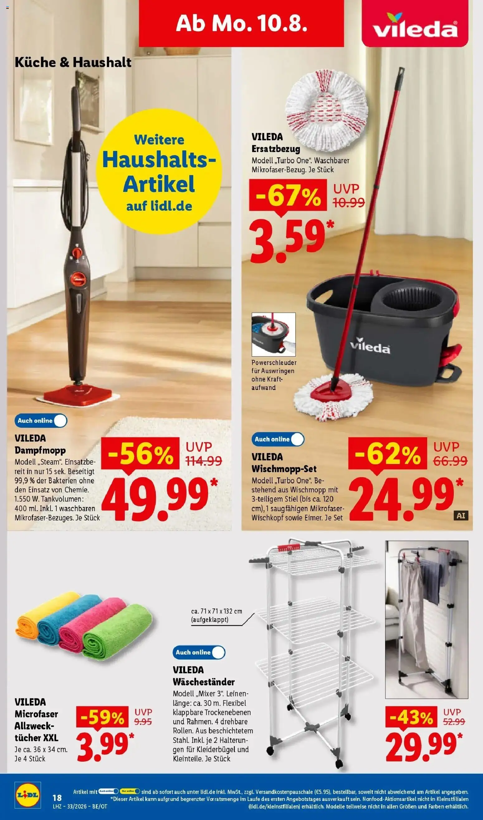 Lidl Prospekt Malchow (ab 10.08.2026) zum Blättern » Angebote | Seite: 38 | Produkte: Küche, Kleiderbügel, Waschestander