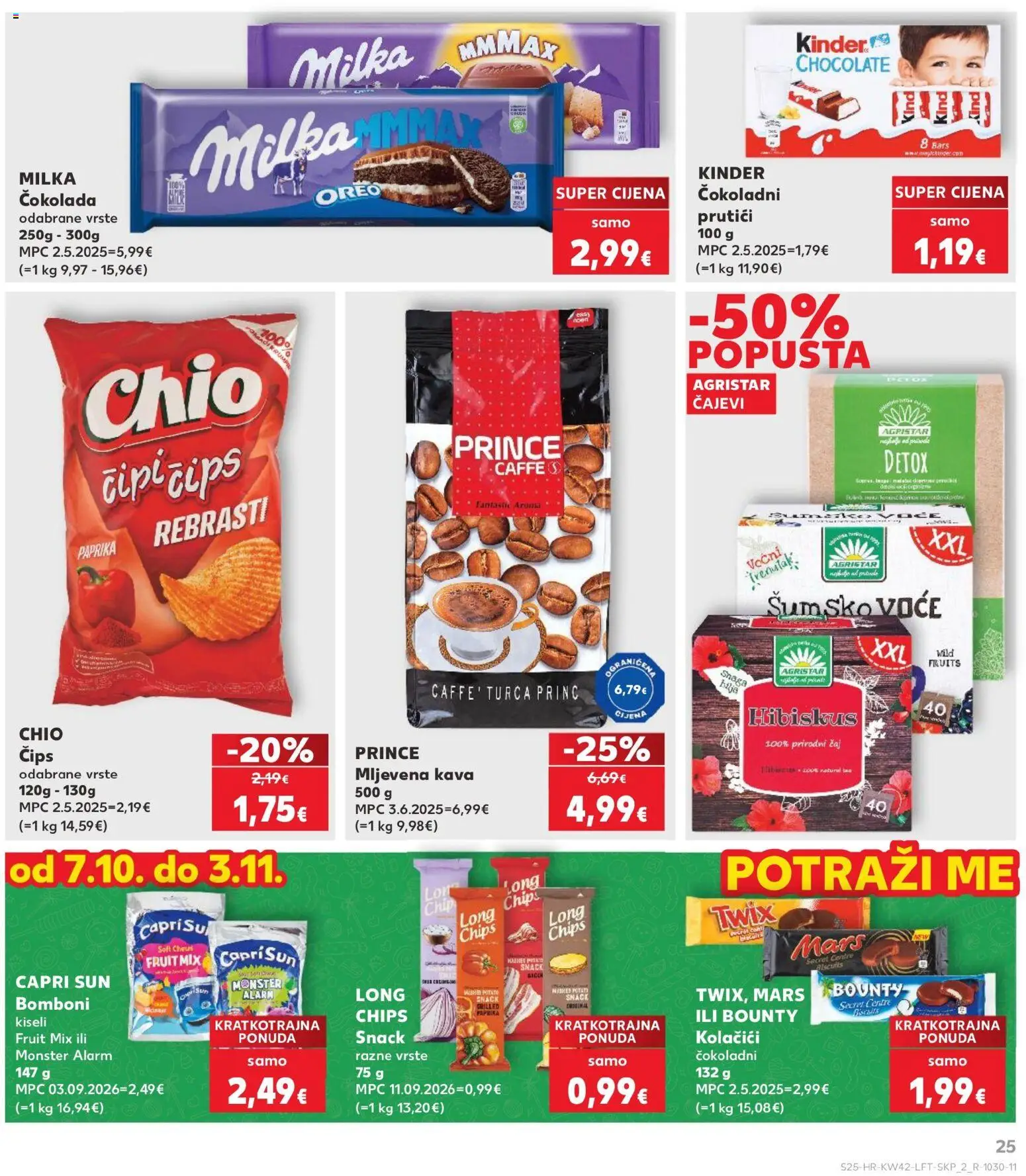 Kaufland katalog | vrijedi od 14.10.2026 | Stranica: 25 | Proizvodi: Chips, Čokolada, Voće, Bilje