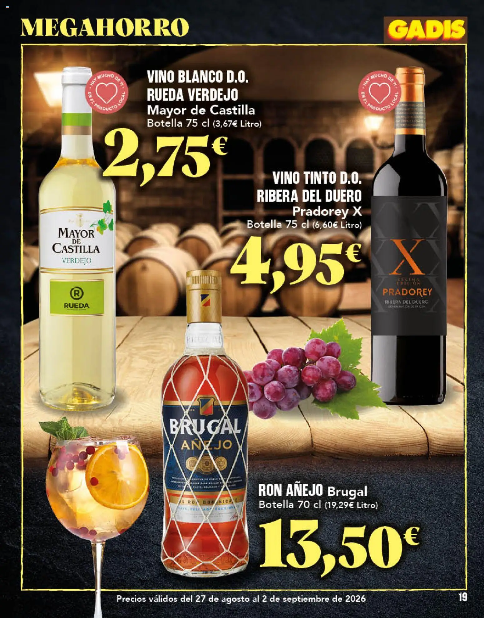 Gadis folleto │ válido desde el 27/08/2026 | Página: 19 | Productos: Ron, Vino tinto, Vino, Vino blanco