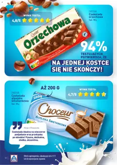 Pogląd oferty "CHOCEUR Czekolada orzechowa, Czekolada mleczna z całymi orzechami laskowymi, opak. 100 g" - ważna od 04.11.2024 | Strona: 12 | Produkty: Czekolada mleczna, Czekolada