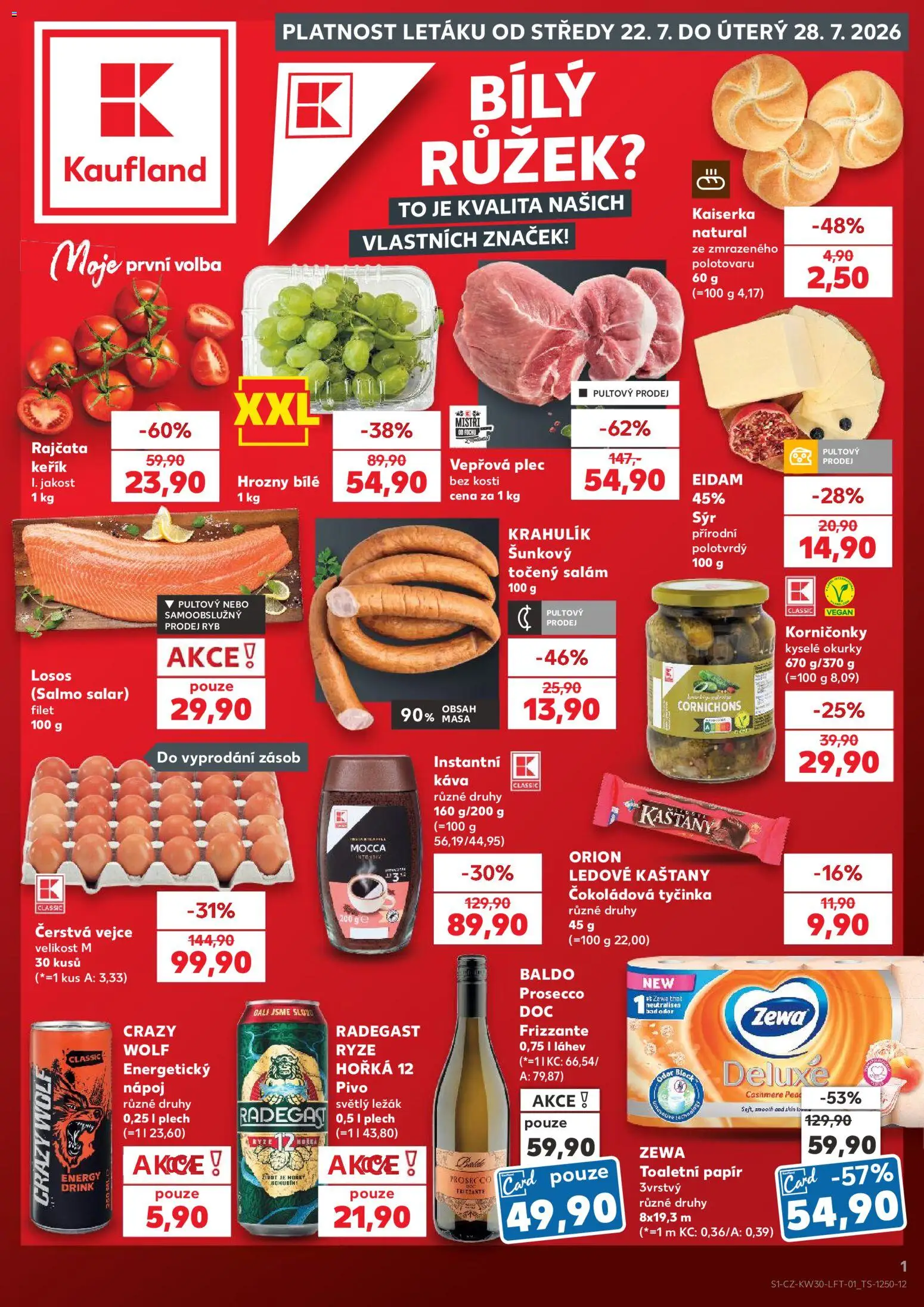 Kaufland leták - Kolín od 22.07.2026 | Strana: 1 | Produkty: Pivo, Energetický nápoj, Zewa, Prosecco DOC