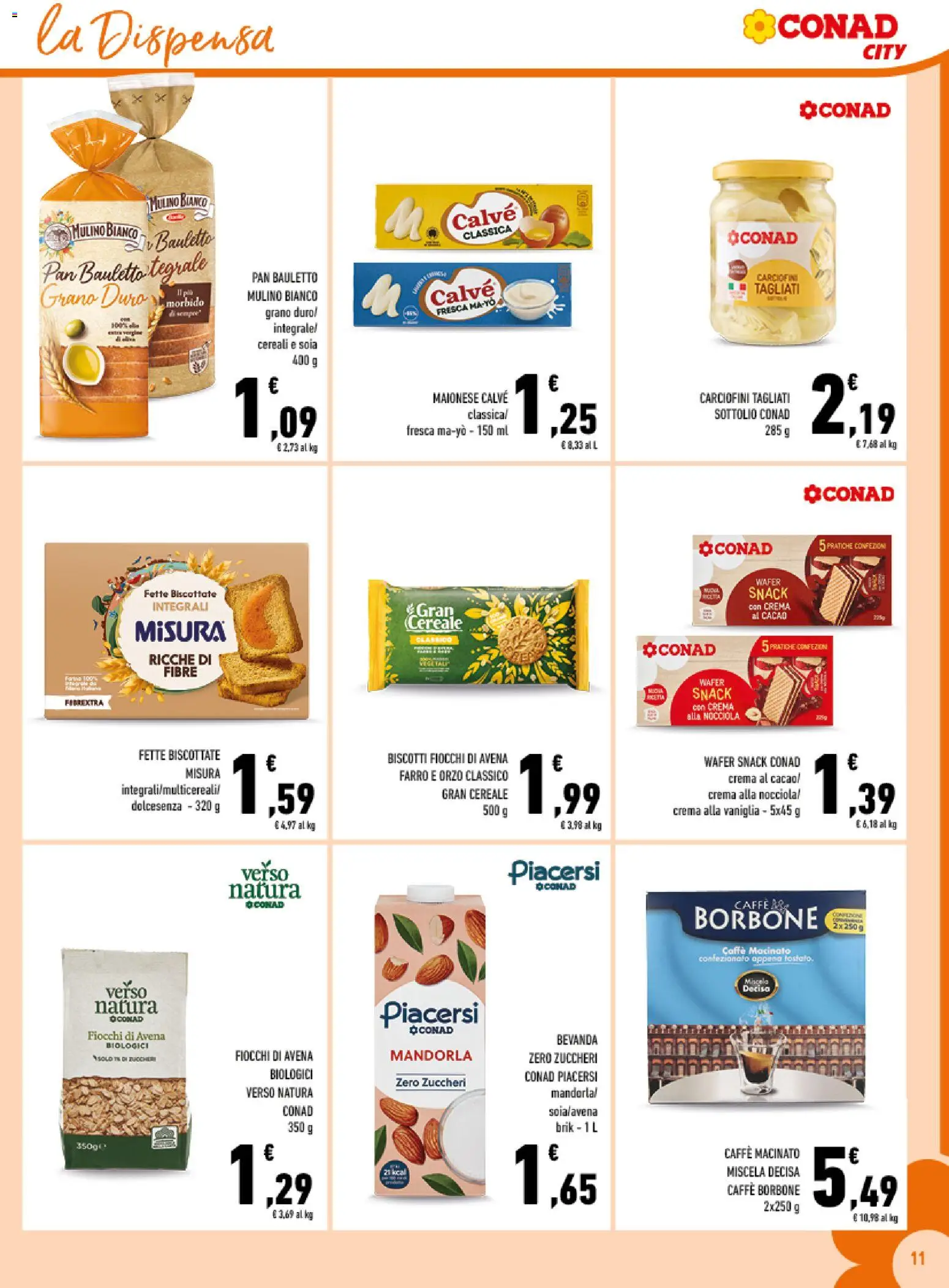 Volantino Conad del 04.06.2026 | Pagina: 11 | Prodotti: Cereali, Biscotti, Fiocchi, Farro