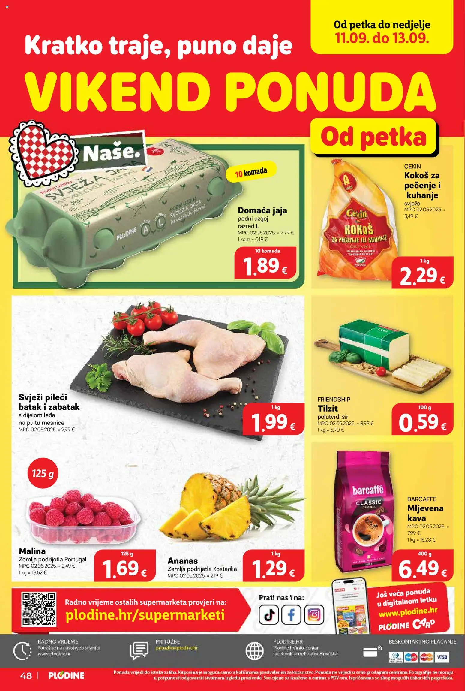 Plodine katalog | vrijedi od 10.09.2026 | Stranica: 48 | Proizvodi: Jaja, Kava, Ananas, Kokos