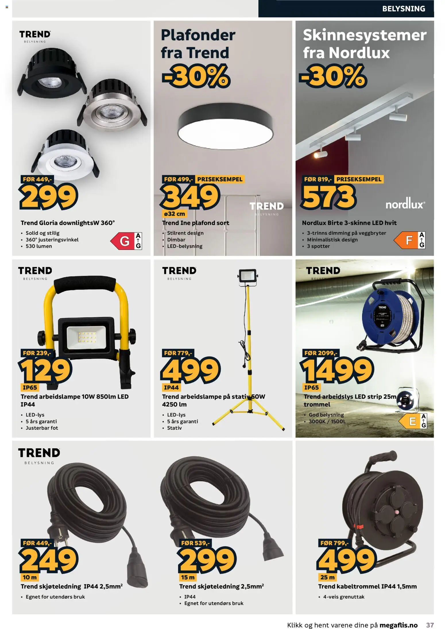 {H1} | Side: 37 | Produkter: Arbeidslampe, Skjøteledning, Belysning