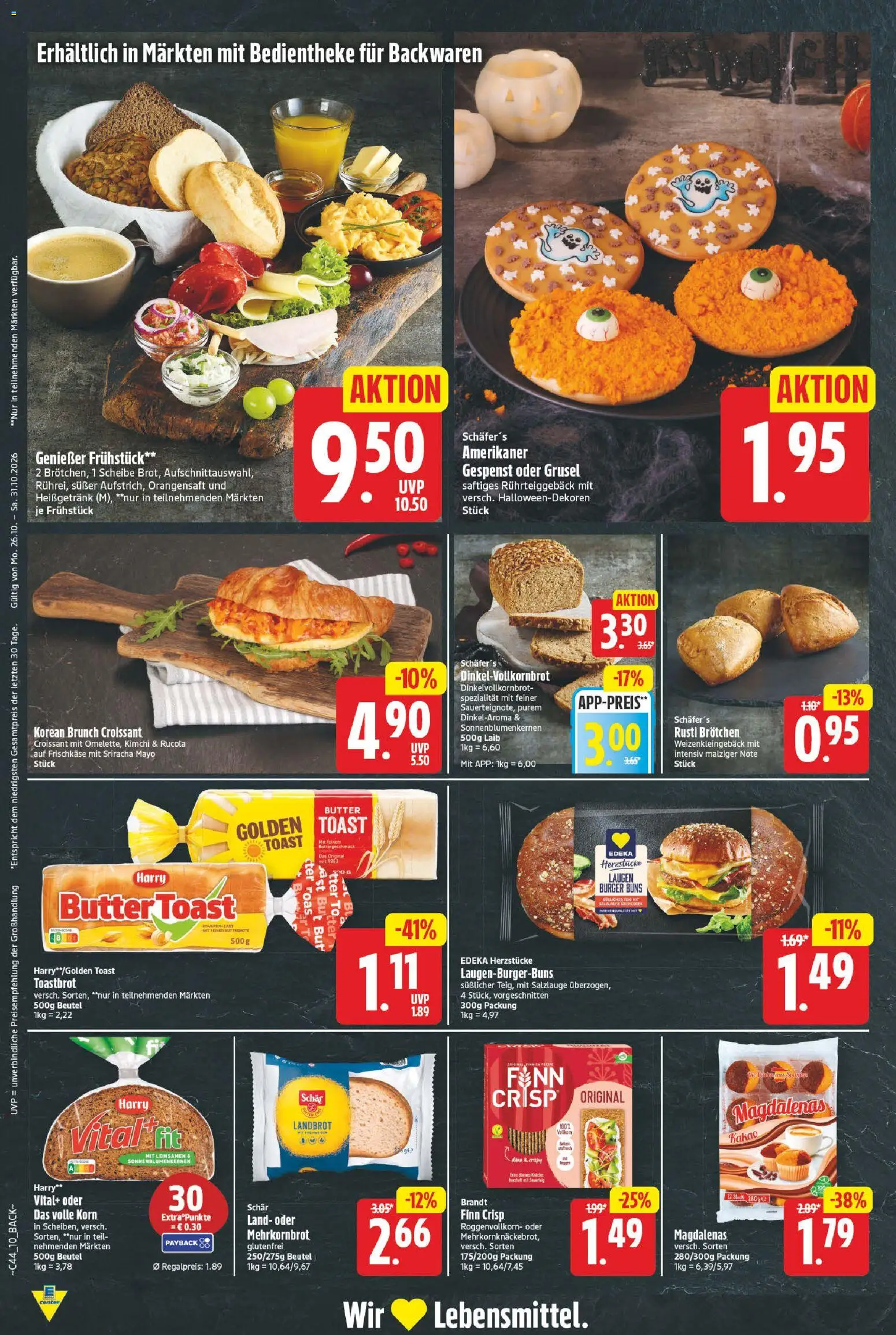 E center Prospekt – gültig ab 26.10.2026 | Seite: 10 | Produkte: Butter, Toast, Orangensaft, Frischkase