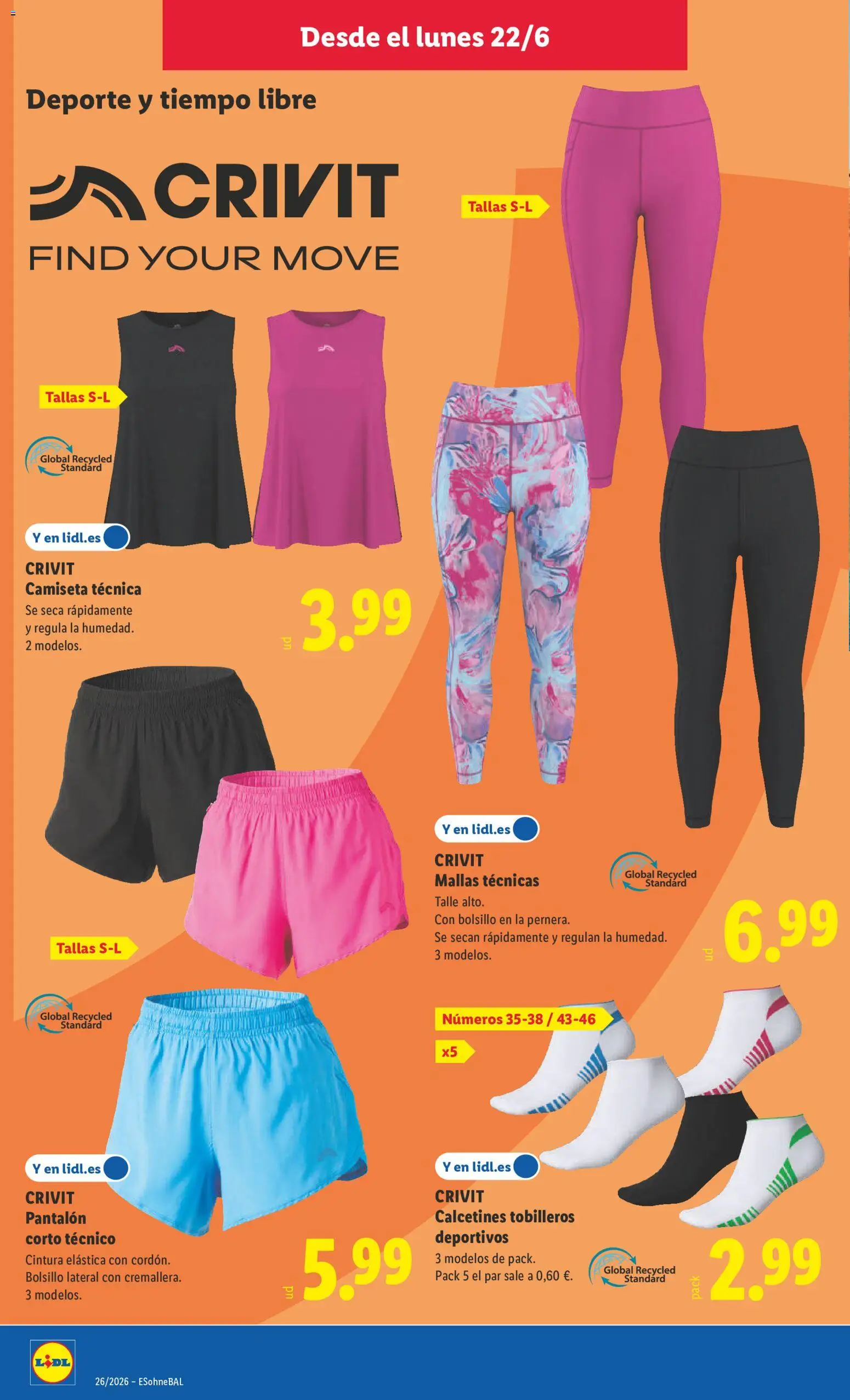 Lidl folleto de bazar │ válido desde el 22.06.2026 | Página: 12 | Productos: Pantalón corto