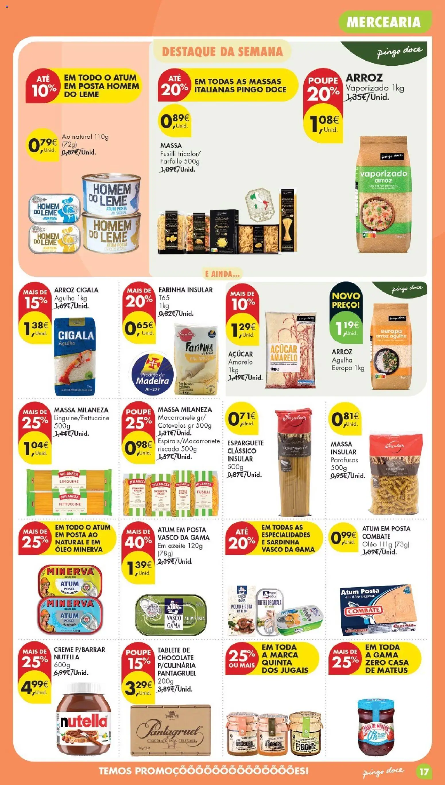 Pingo Doce Poupe Esta Semana Madeira │ válido de 05.05.2026 | Página: 17 | Produtos: Esparguete, Chocolate, Massa milaneza, Creme