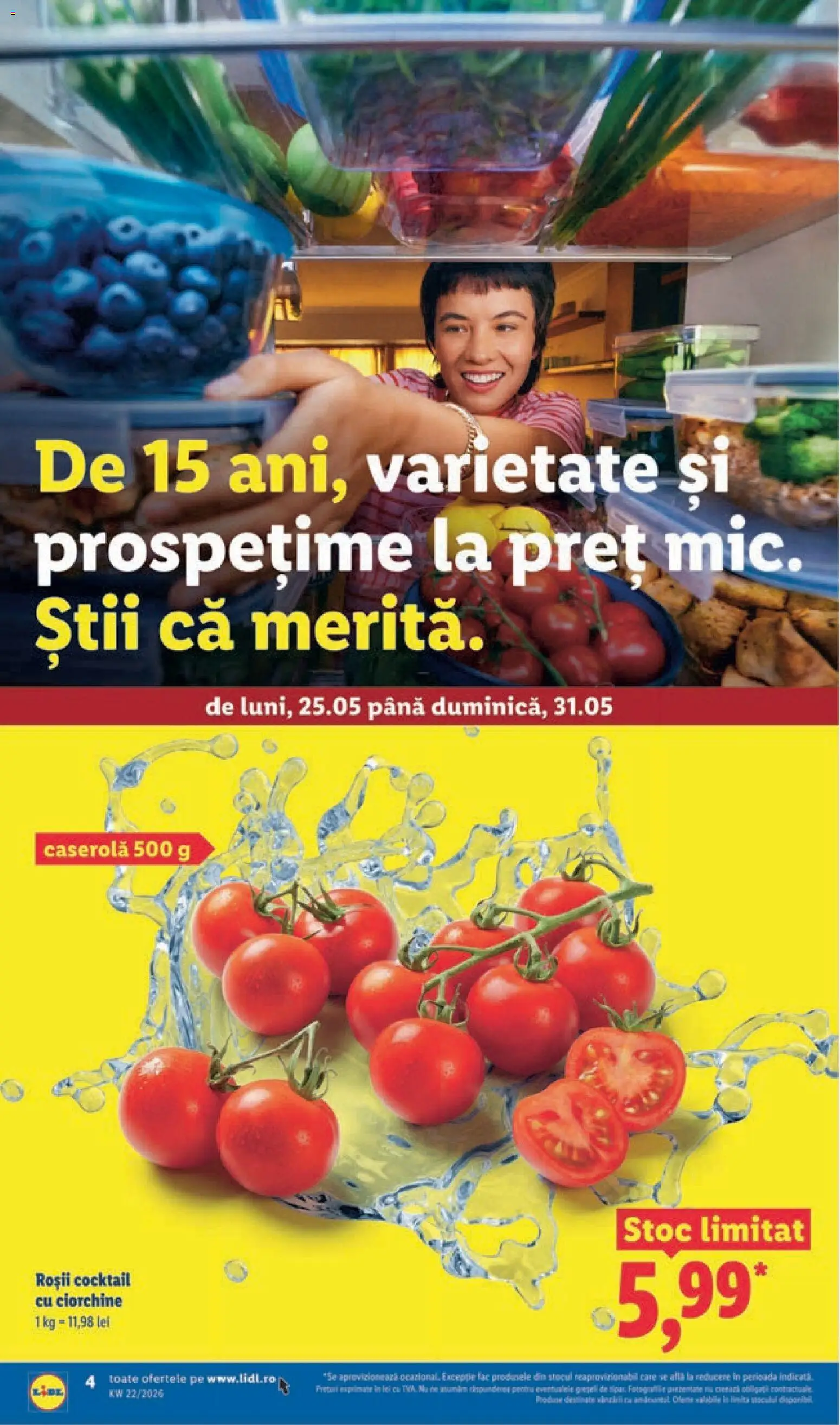 Noul catalog Lidl – valabil de la 25.05.2026 | Pagină: 4 | Produse: Cocktail, Roșii
