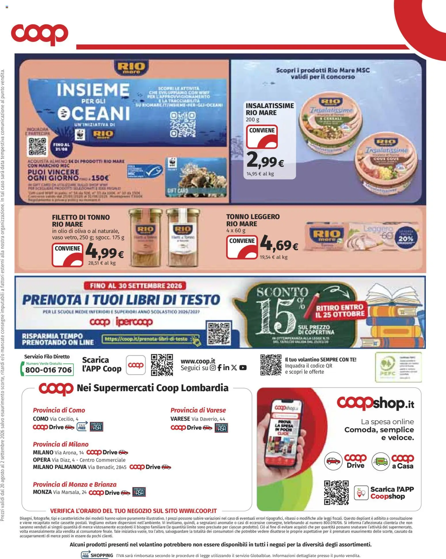 Volantino COOP del 20/08/2026 | Pagina: 32 | Prodotti: Filetto, Data, Tonno, Olio di Oliva