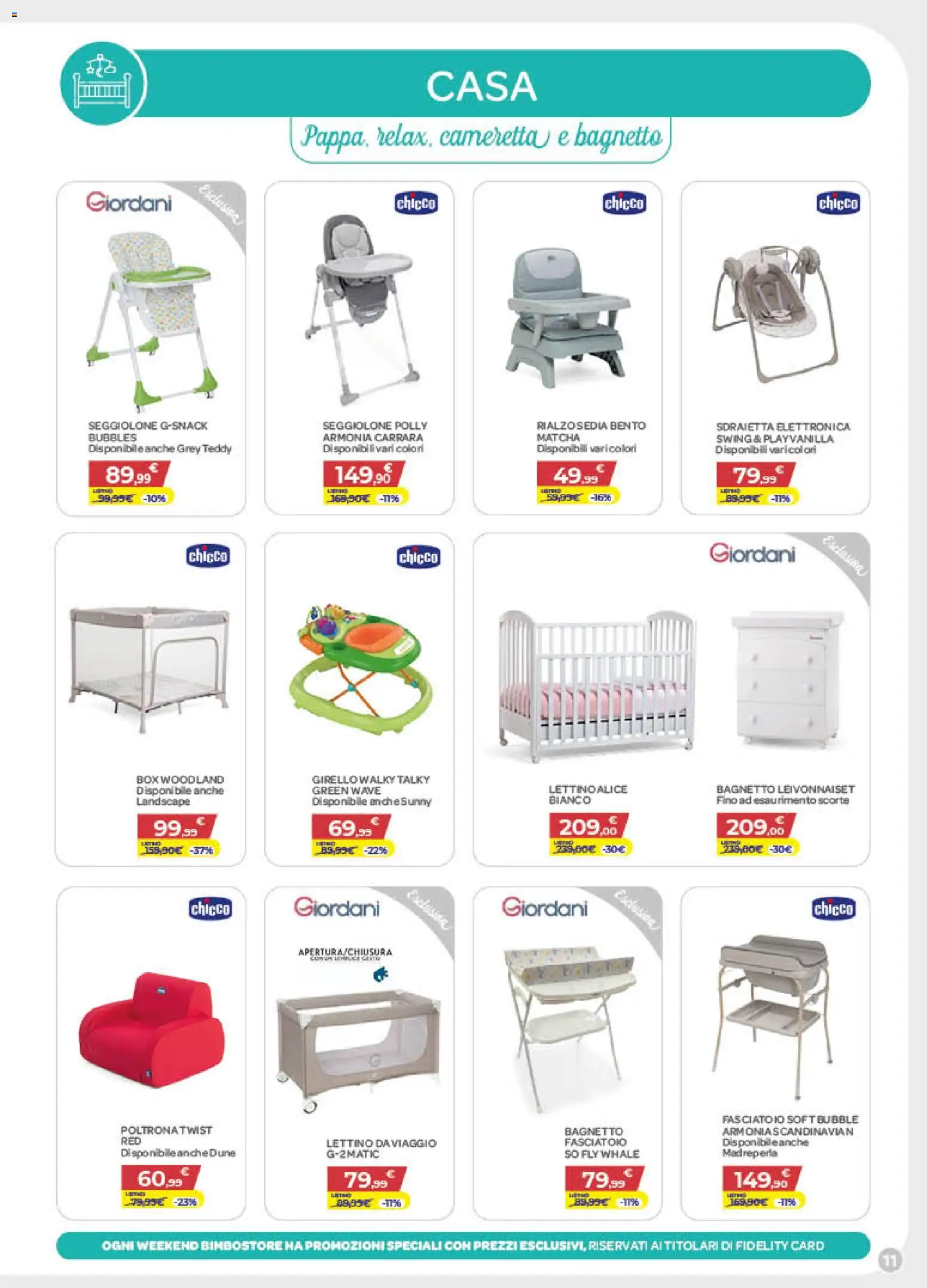 Volantino Bimbo store del 12/10/2026 | Pagina: 11 | Prodotti: Lettino, Matcha, Poltrona, Fasciatoio