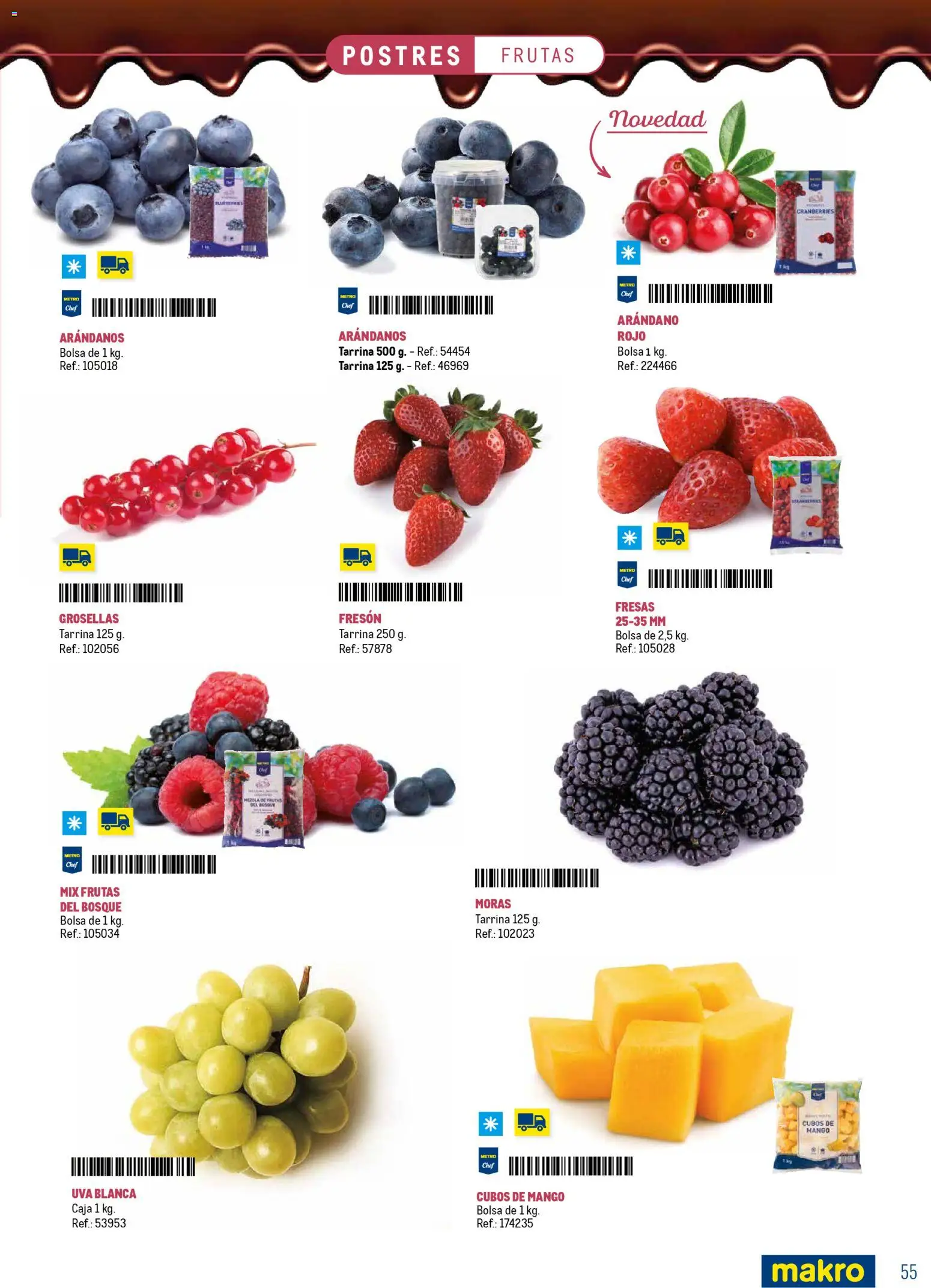 Makro Especial Catering Canarias │ válido desde el 16.03.2026 | Página: 55 | Productos: Fresas, Bolsa, Ρούτερ, Caja