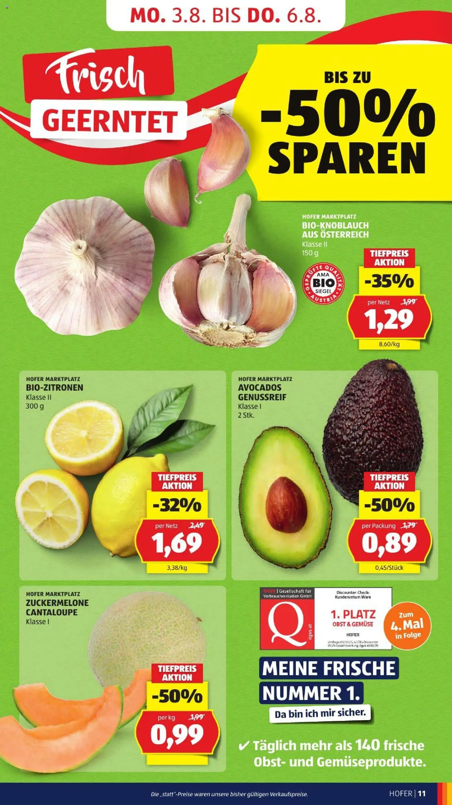 Hofer Flugblatt gültig ab 31.07.2026 | Seite: 17 | Produkte: Gemüse, Obst
