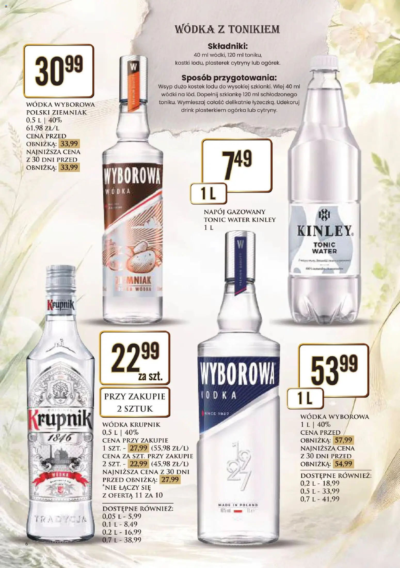 Dino gazetka alkoholowa od 07.08.2026 | Strona: 6 | Produkty: Cytryny, Tonic, Vodka, Wódka