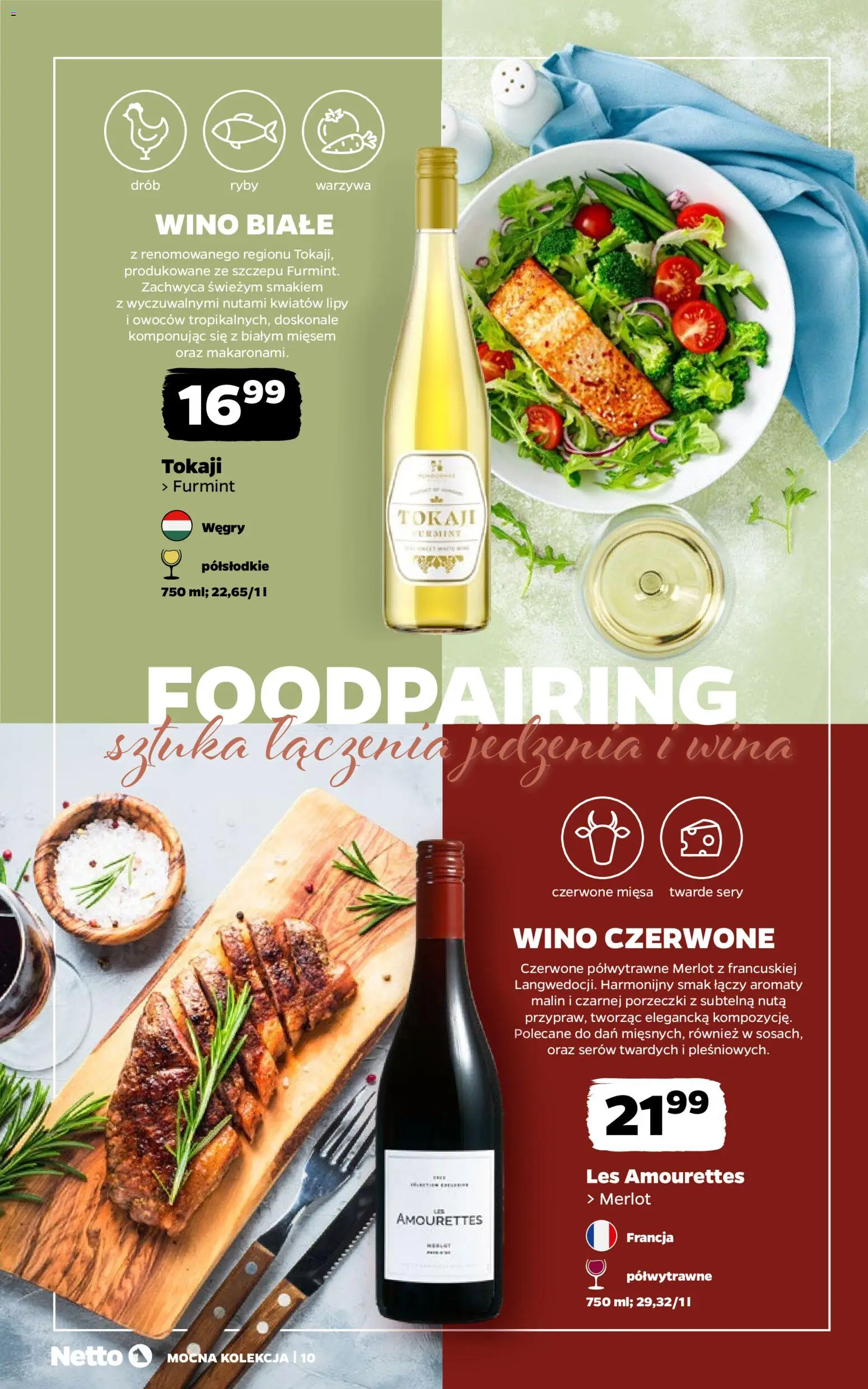 Netto gazetka - Wina od 03.08.2026 | Strona: 10 | Produkty: Merlot, Sery, Ryby, Warzywa