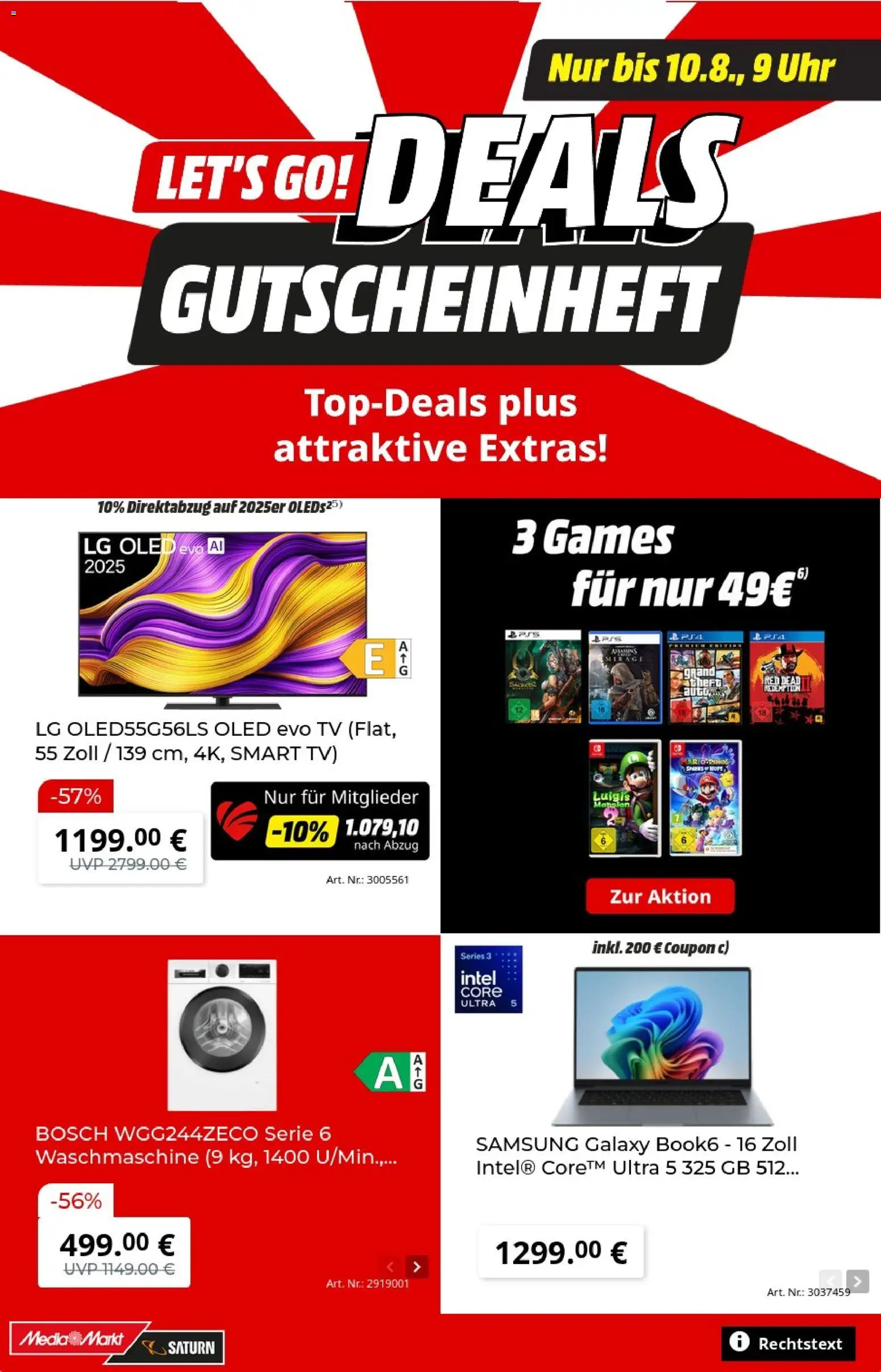 Media Markt Prospekt – gültig ab 20.07.2026 | Seite: 1 | Produkte: Bosch, Samsung, Smart TV, Uhr